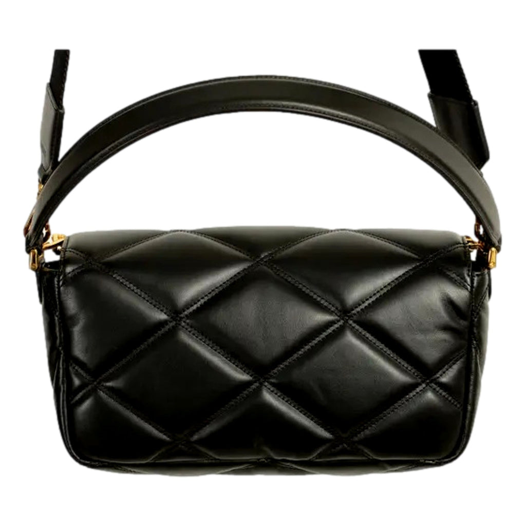 Versace La Medusa Quilted Calfskin Leather Black Crossbody Bag Gold -   Shop Bags LLC
