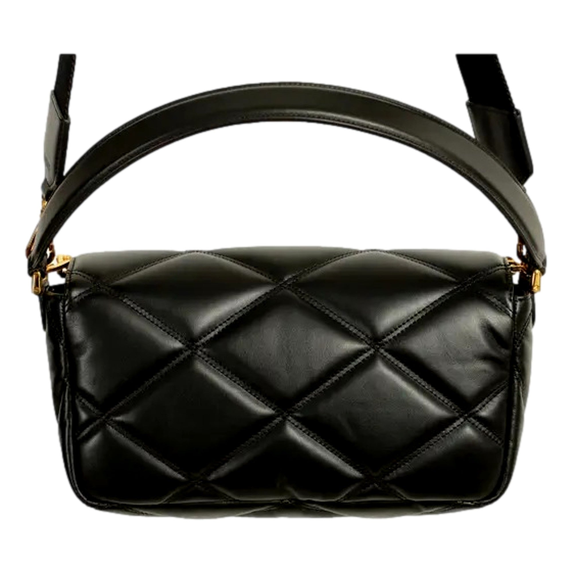 Versace La Medusa Quilted Calfskin Leather Black Crossbody Bag Gold -   Shop Bags LLC