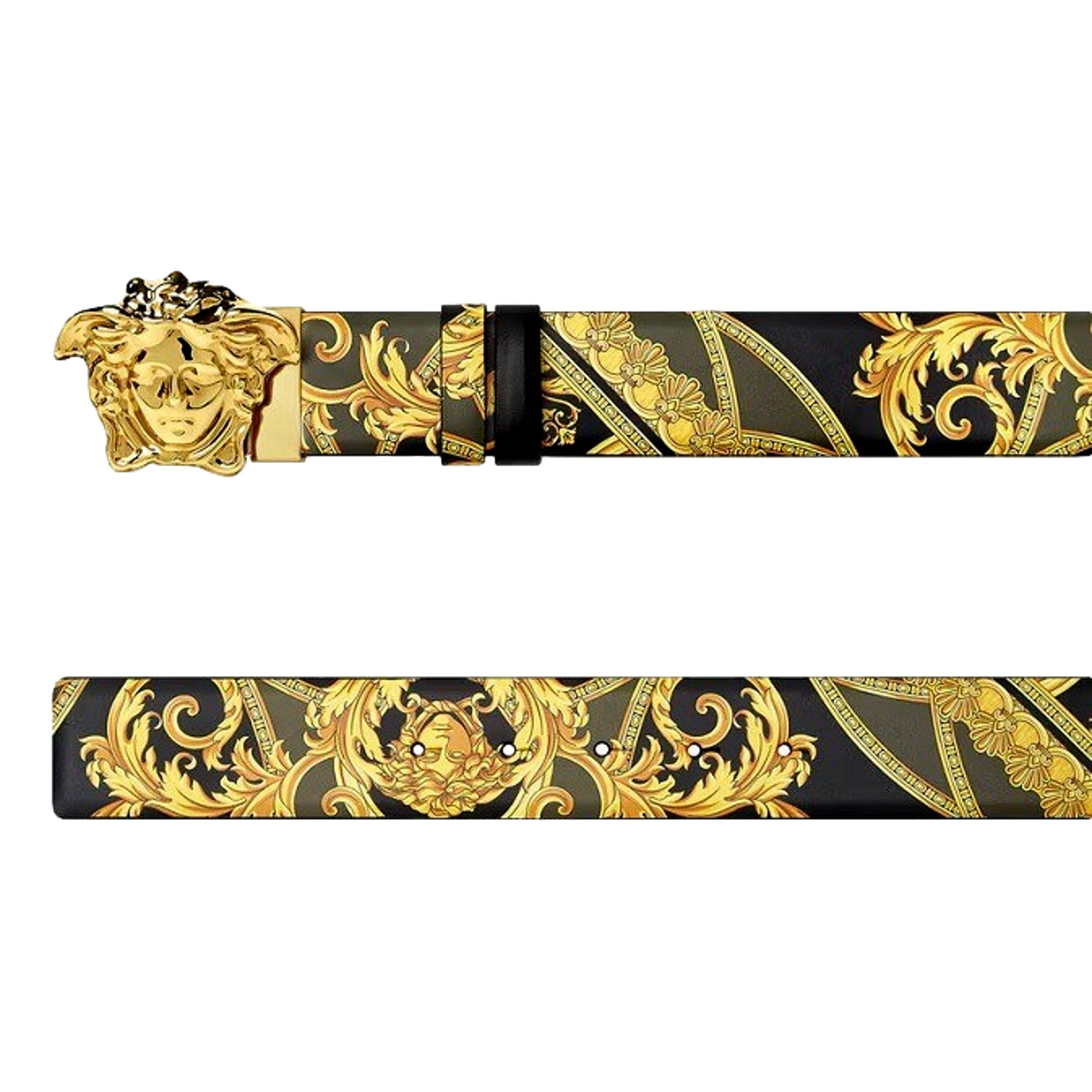 Versace La Medusa Reversible Calfskin Belt 75/30 - Luxury Elegance -   Shop Bags LLC