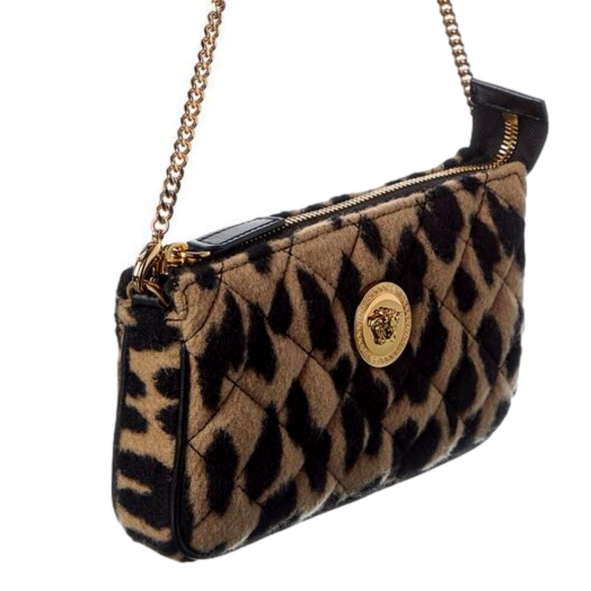 Versace Leopard Print Mini Bag - Luxe Style with Medusa Icon -   Shop Bags LLC 