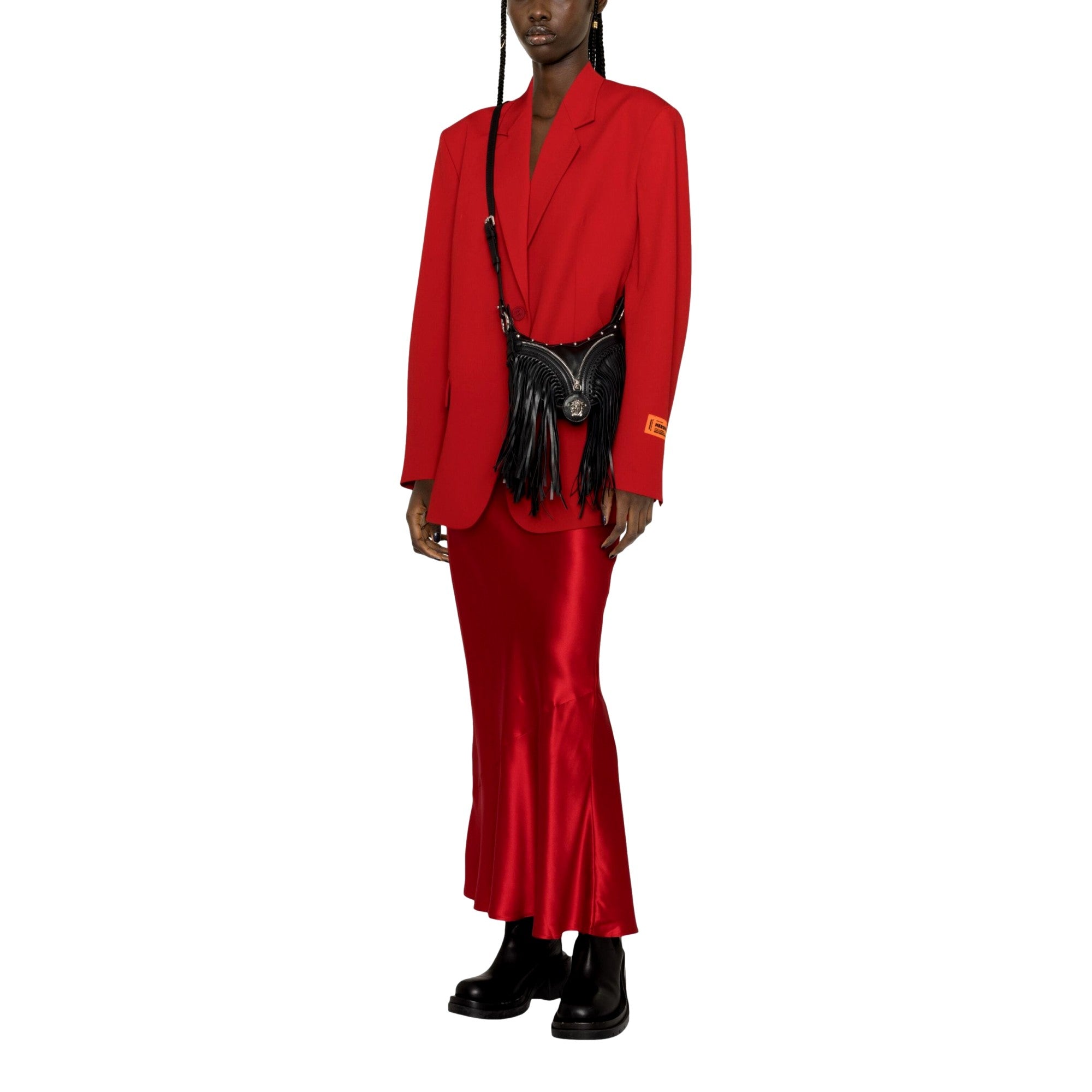 Versace Repeat Fringe La Medusa Mini Hobo Bag - Chic Black Leather -   Shop Bags 