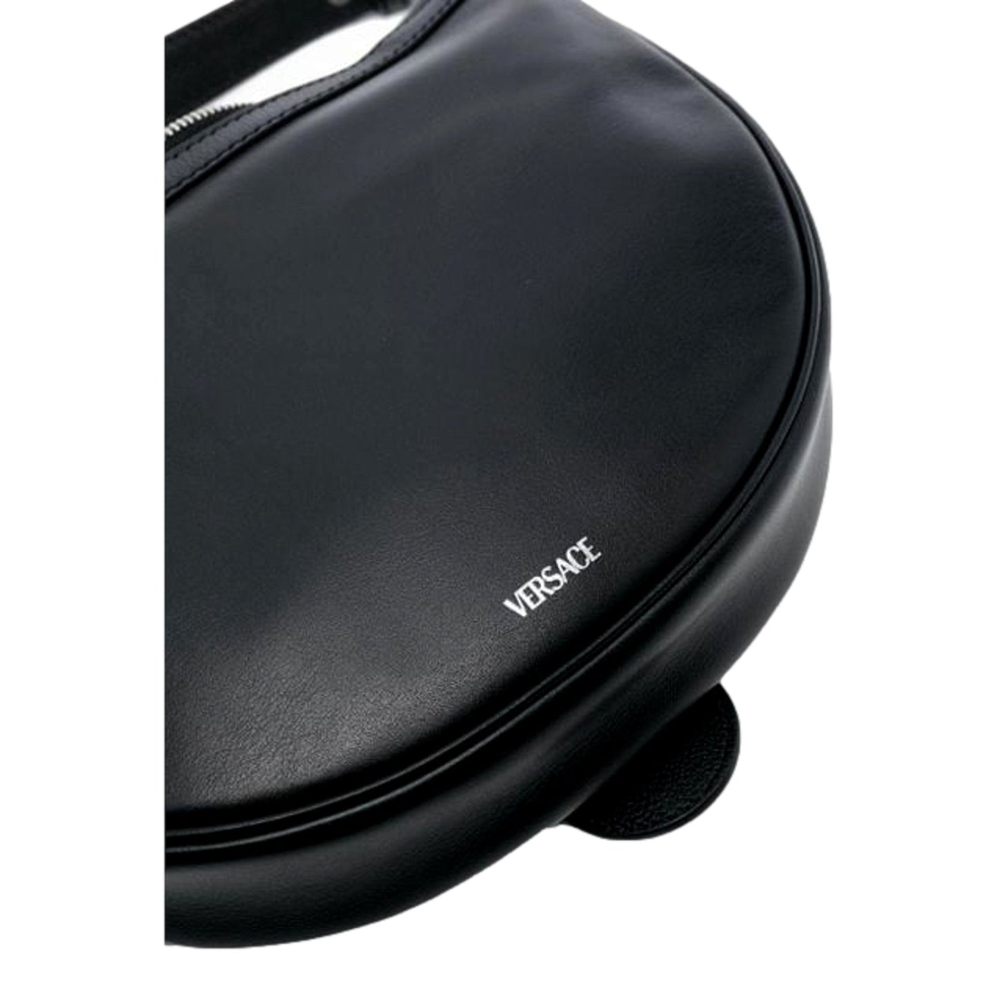 Versace Repeat La Medusa Small Hobo Shoulder Bag - Black Calfskin -   Shop Bags 