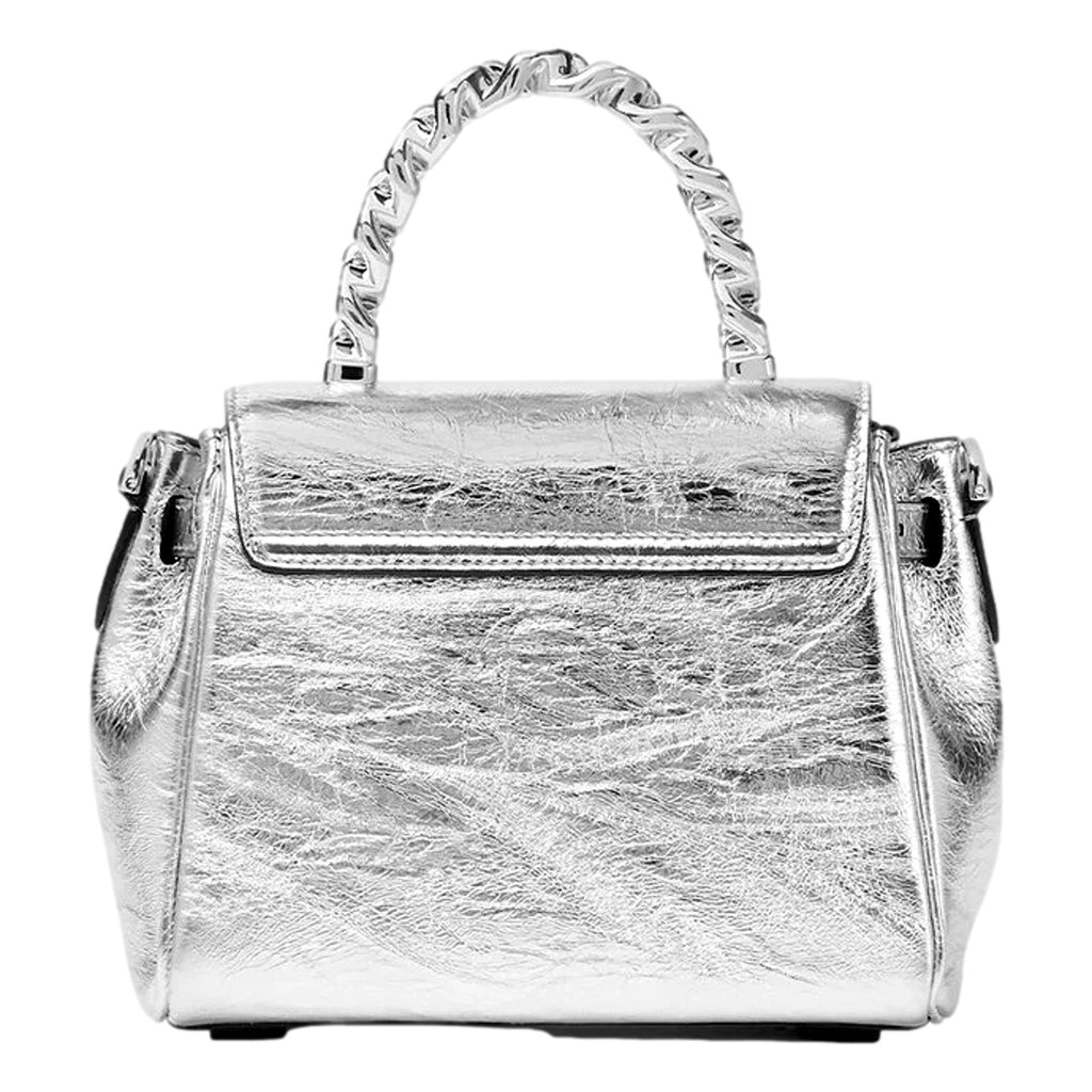 Versace Silver Bag - Top Handle Medusa Design - Luxury Handbag -   Shop Bags LLC 