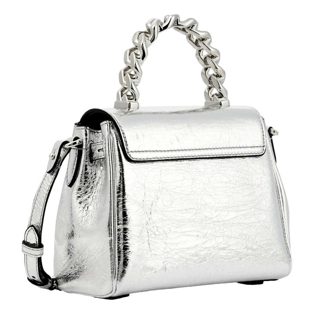 Versace Silver Bag - Top Handle Medusa Design - Luxury Handbag -   Shop Bags LLC 