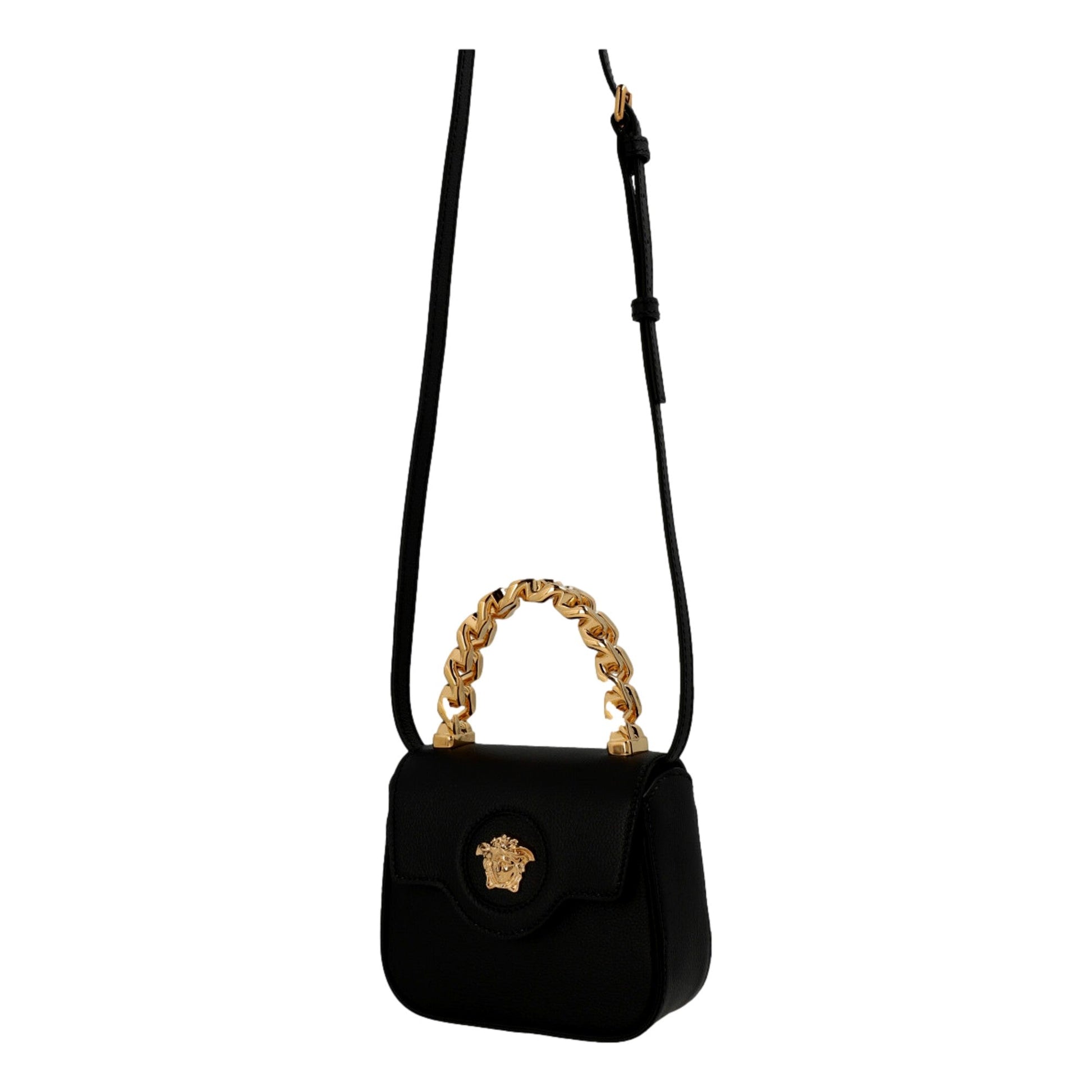 Versace Top Handle Bag: Black, Mini, Luxury Leather Handbag -   Shop Bags LLC 