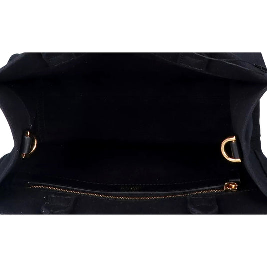 Versace Tote Bag - Luxury Handbag: Nero Canvas & Studded Elegance -   Shop Bags LLC 