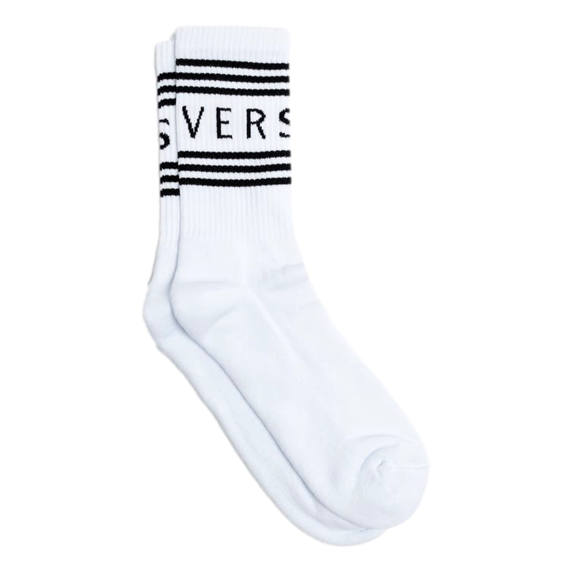 Versace White Black 90s Style Vintage Logo Tube Socks Medium -   Shop Bags LLC