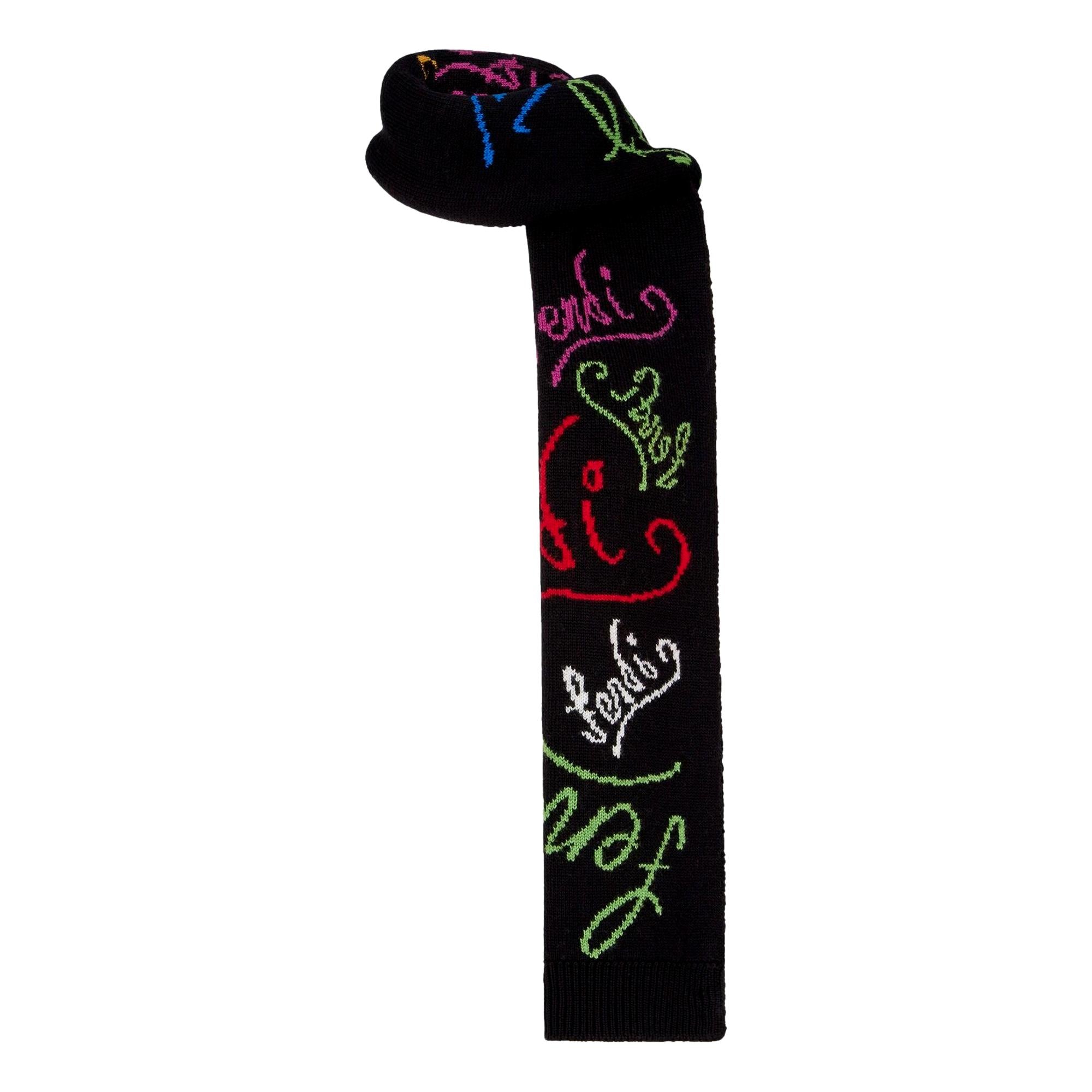 Vibrant Fendi x Noel Fielding Wool Scarf for Cozy Winter Style -  