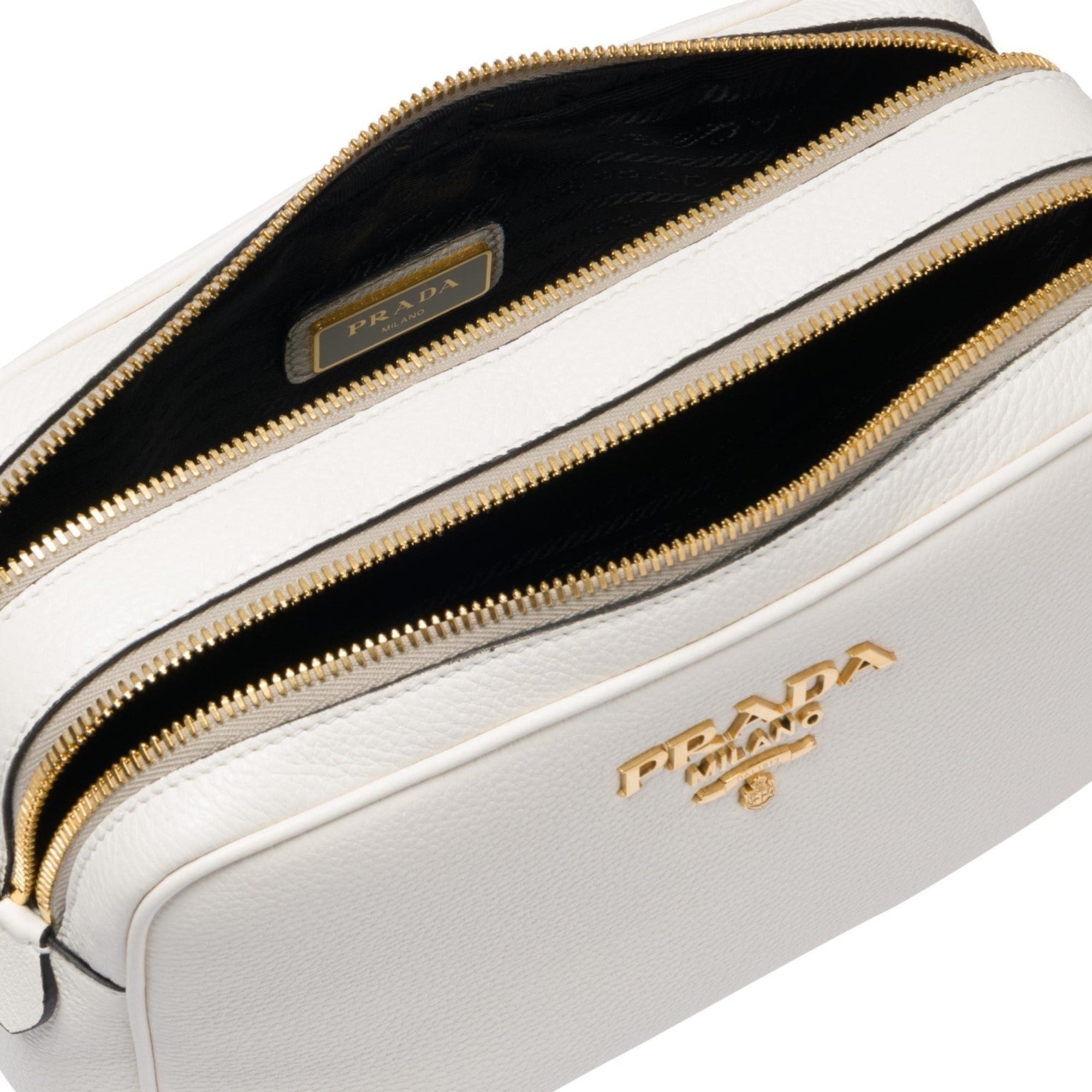 Prada Vitello Phenix White Leather Crossbody - Luxury & Functionality