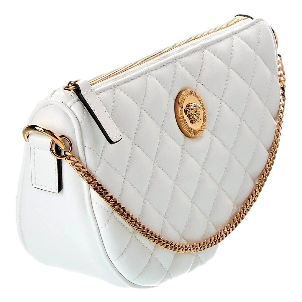 White Crossbody Bag - Versace La Medusa Quilted Luxury Handbag -   Shop Bags LLC