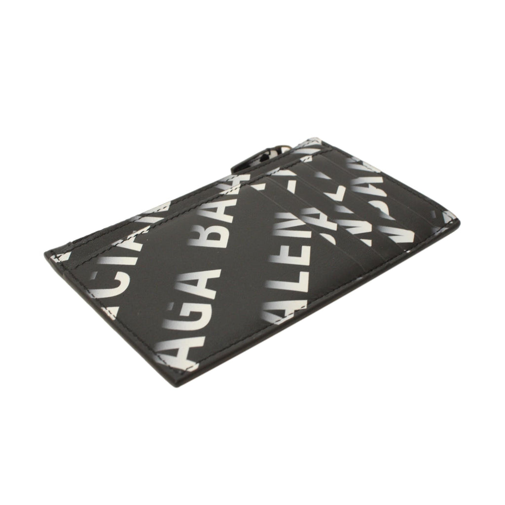 Black Zip Wallet for Men - Balenciaga Leather Mens Wallet