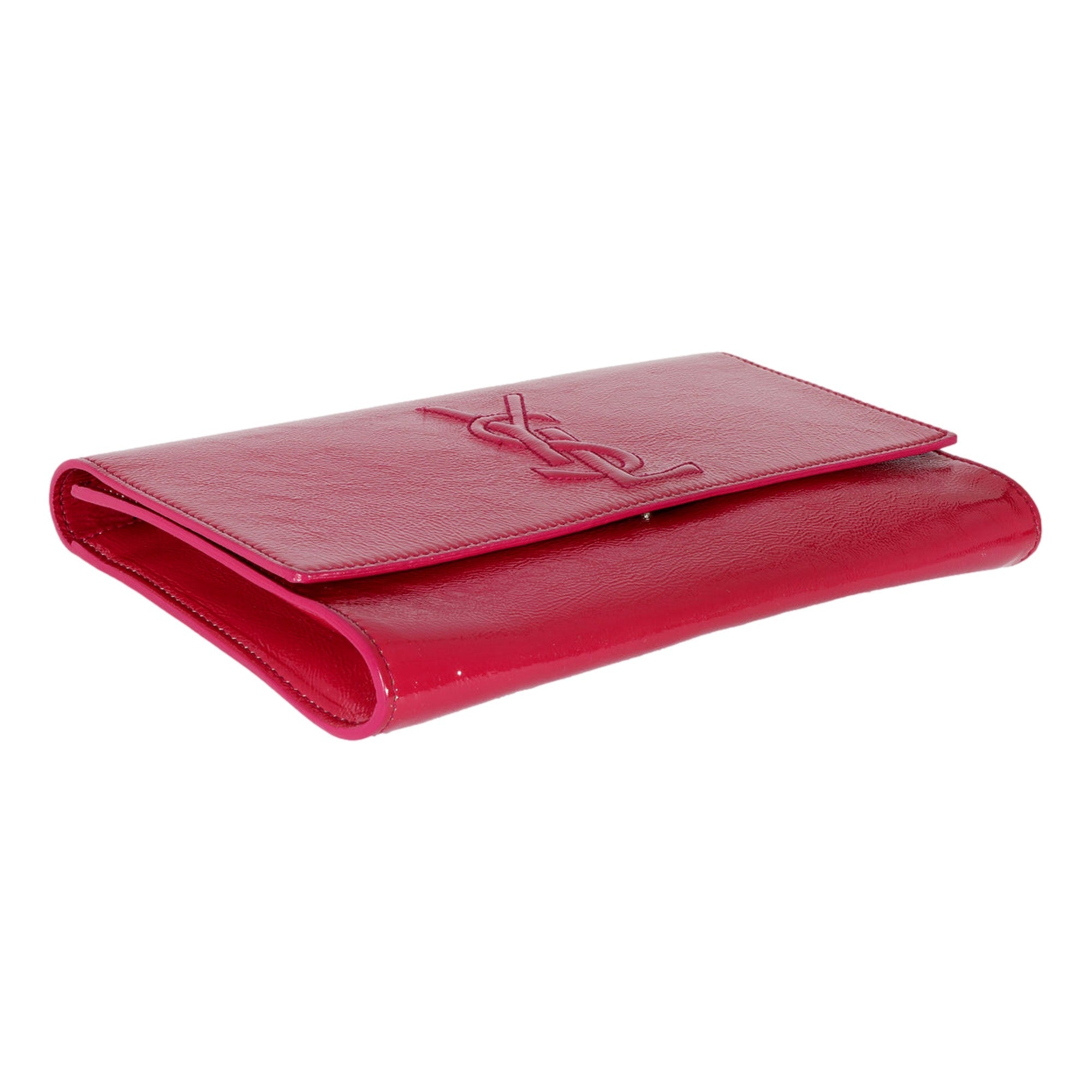 Yves Saint Laurent Belle de Jour: Pink Patent Leather Clutch Elegance -   Shop Bags LLC