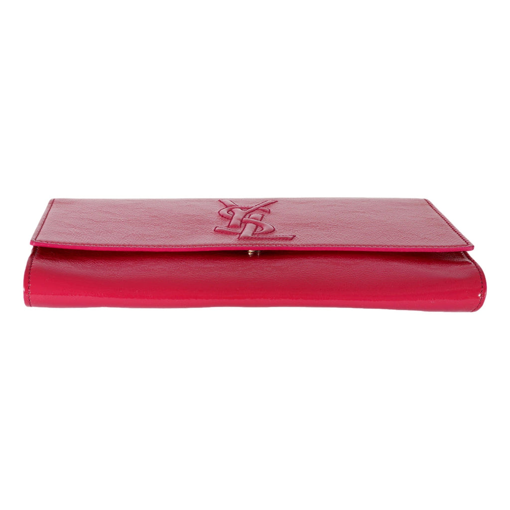 Yves Saint Laurent Belle de Jour: Pink Patent Leather Clutch Elegance -   Shop Bags LLC