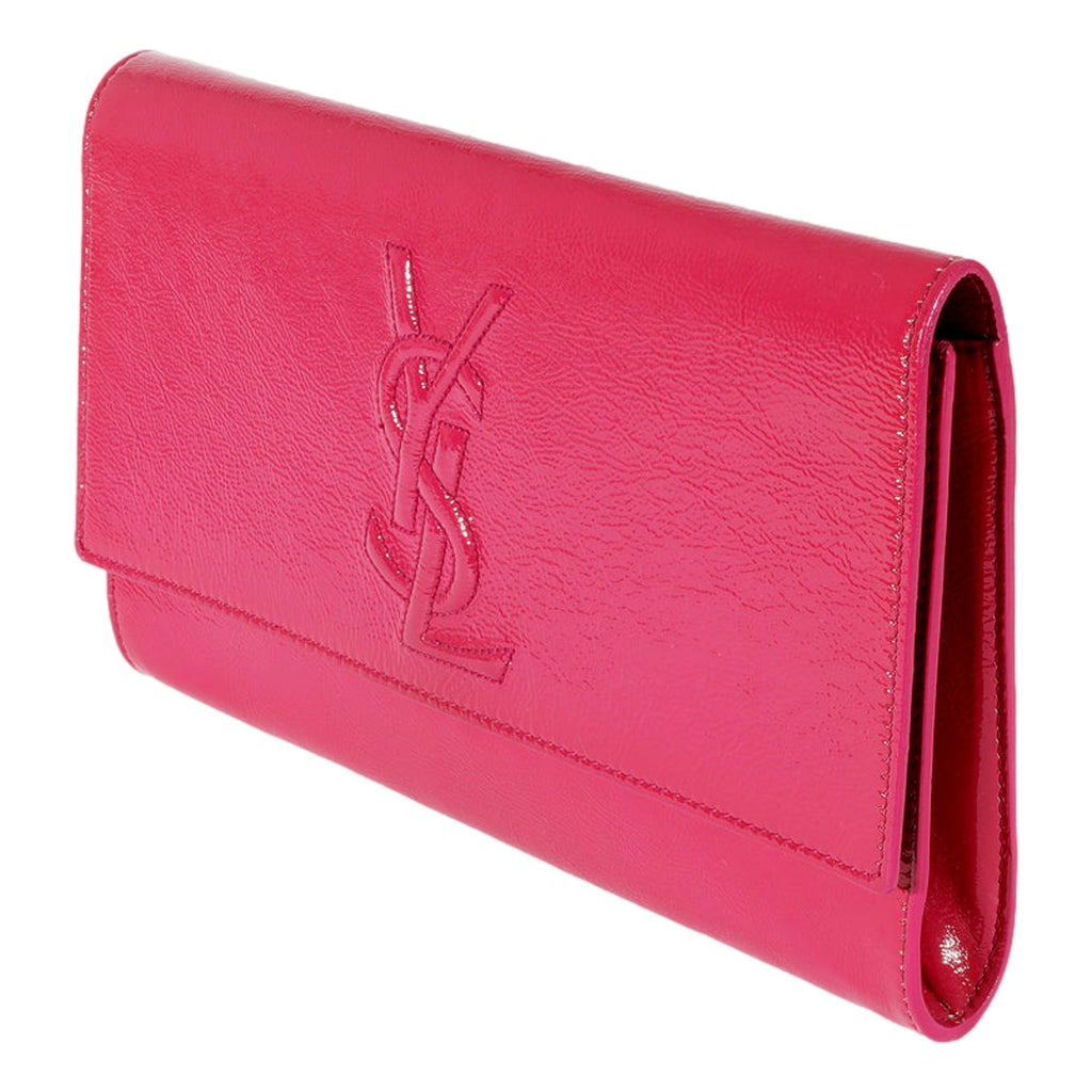 Yves Saint Laurent Belle de Jour: Pink Patent Leather Clutch Elegance -   Shop Bags LLC