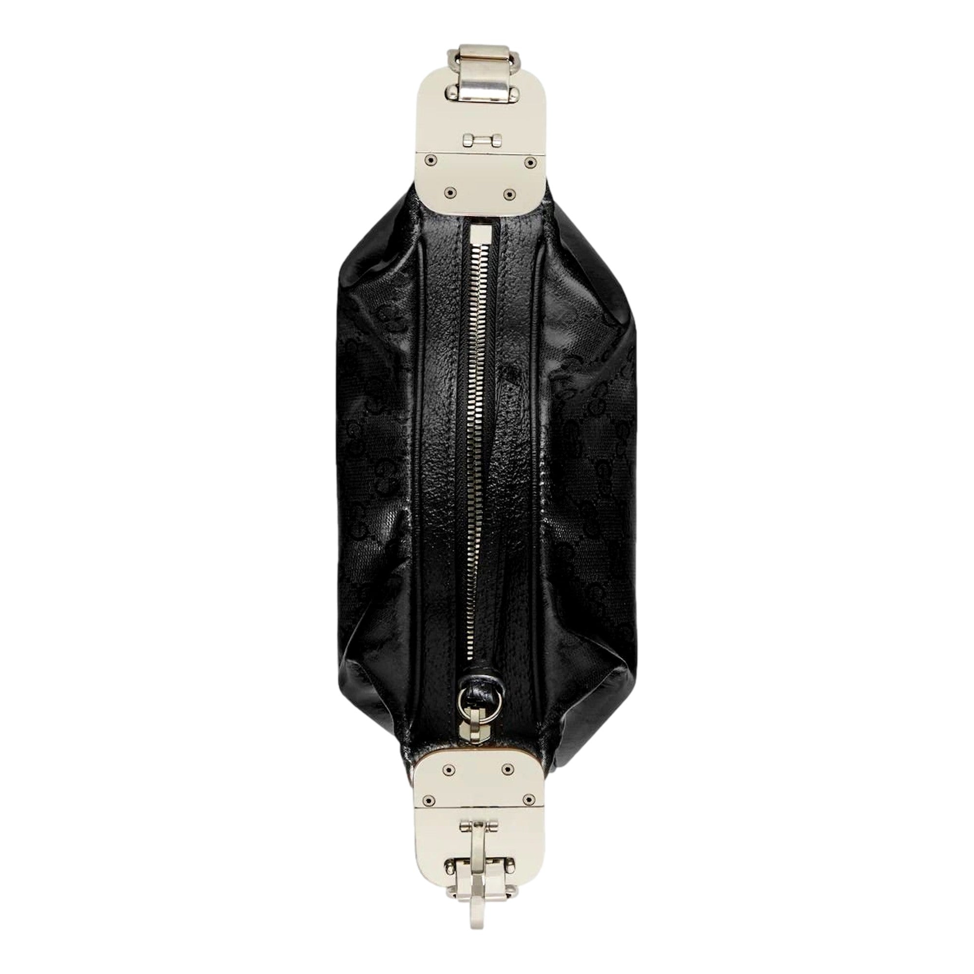 Gucci Attache Web Stripe Small Shoulder Bag Black Leather