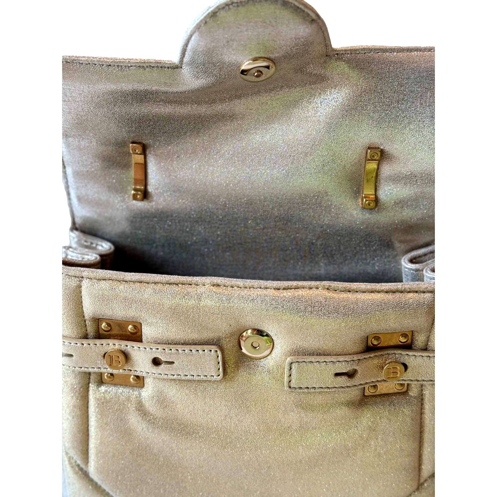 Balmain Bag: B-Buzz 23 Metallic Gold Tote, Crossbody, Shoulder Style