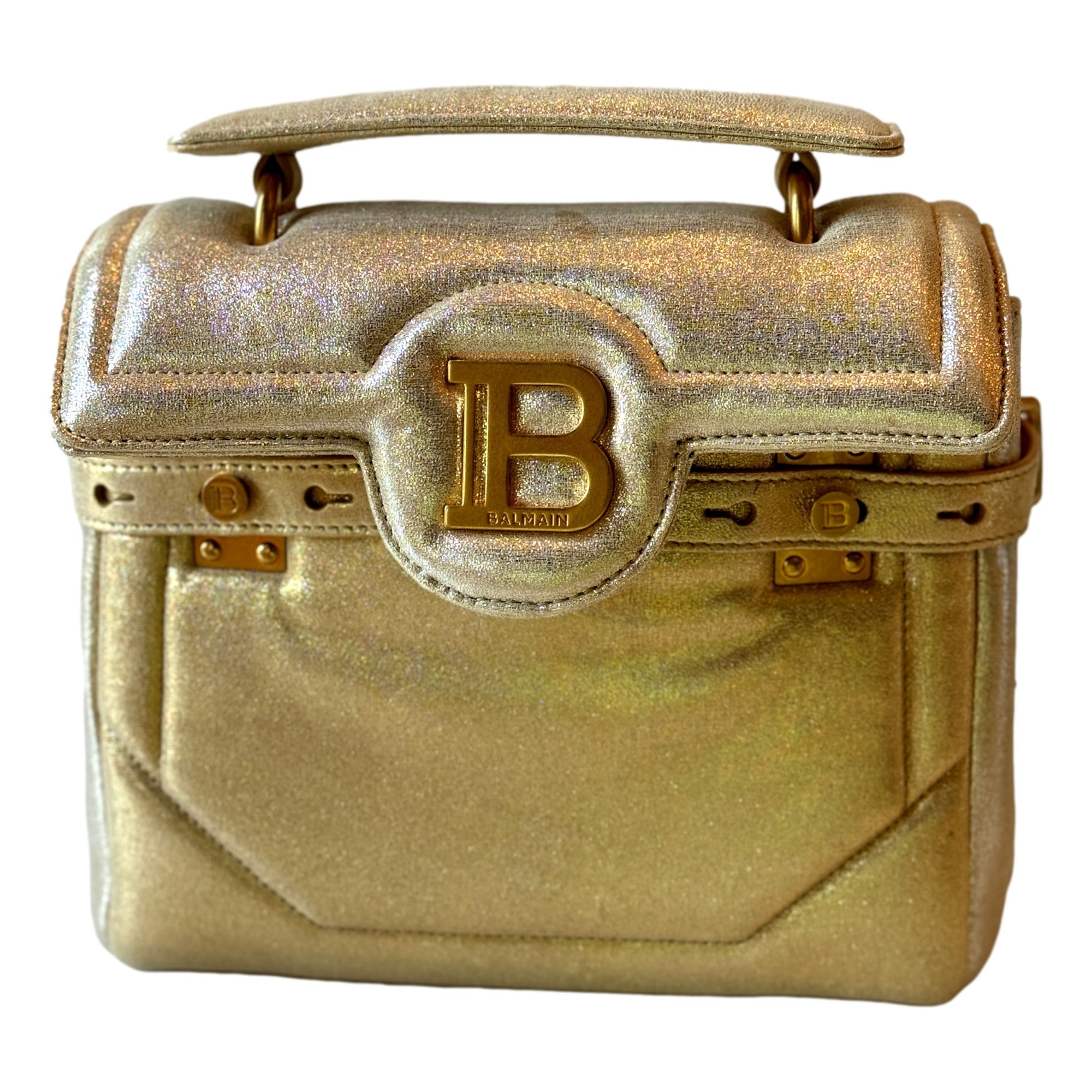 Balmain Bag: B-Buzz 23 Metallic Gold Tote, Crossbody, Shoulder Style