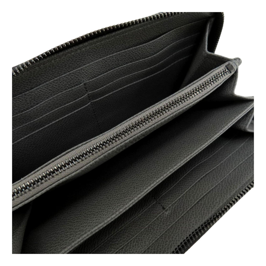 Prada Vitello Grain Wallet - Elegant Black & Grey Accessory