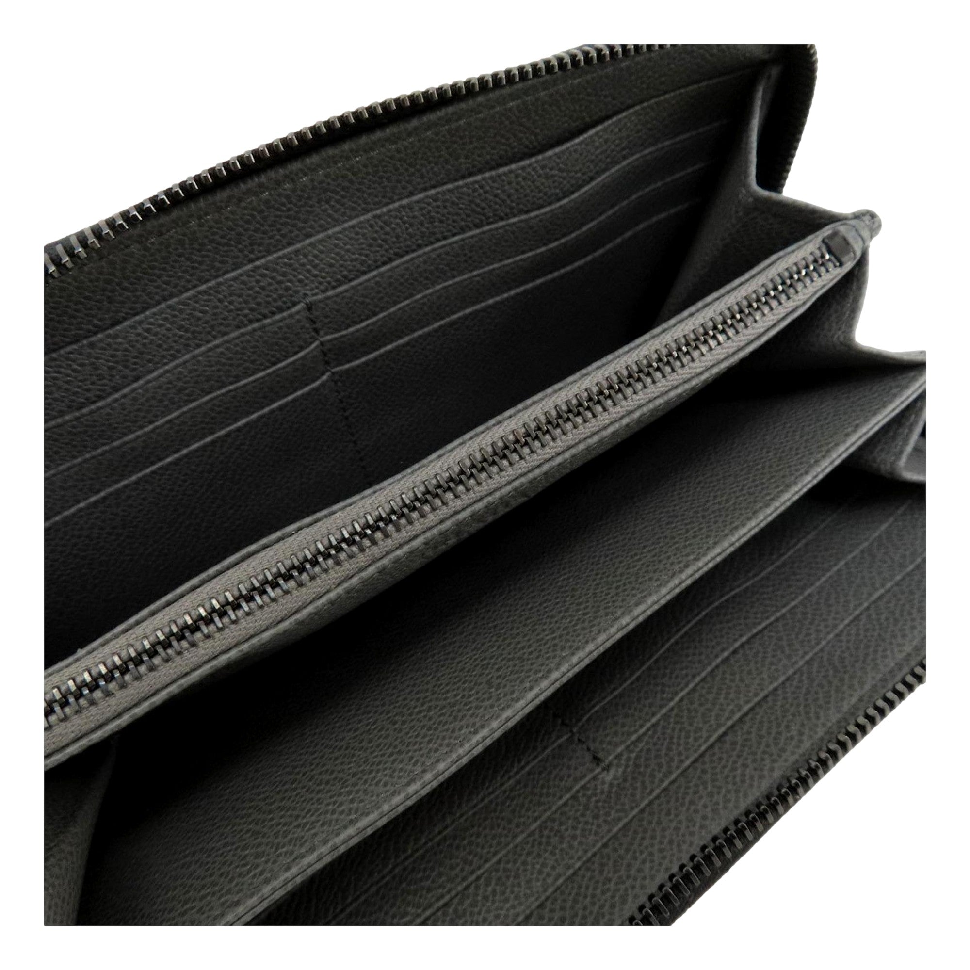 Prada Vitello Grain Wallet - Elegant Black & Grey Accessory