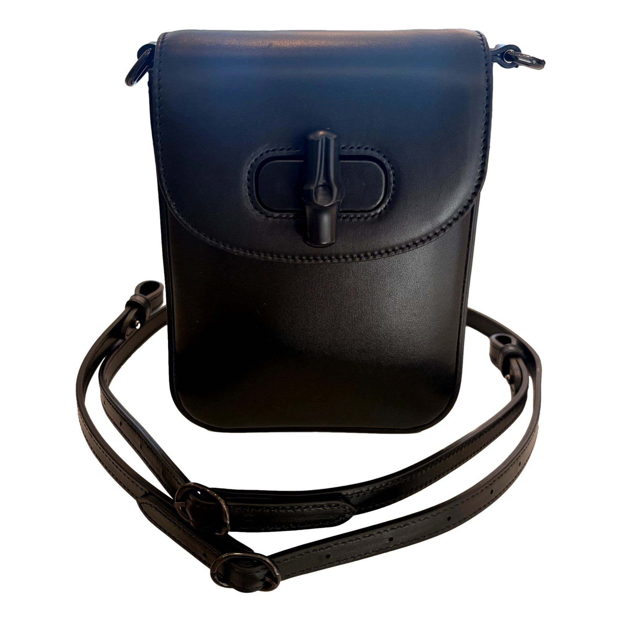 Gucci Bamboo 1947 Mini Black Leather Handbag - Timeless & Elegant