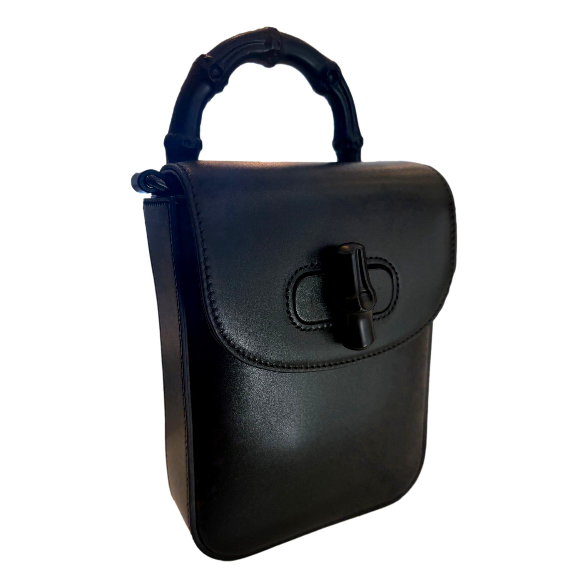 Gucci Bamboo 1947 Mini Black Leather Handbag - Timeless & Elegant