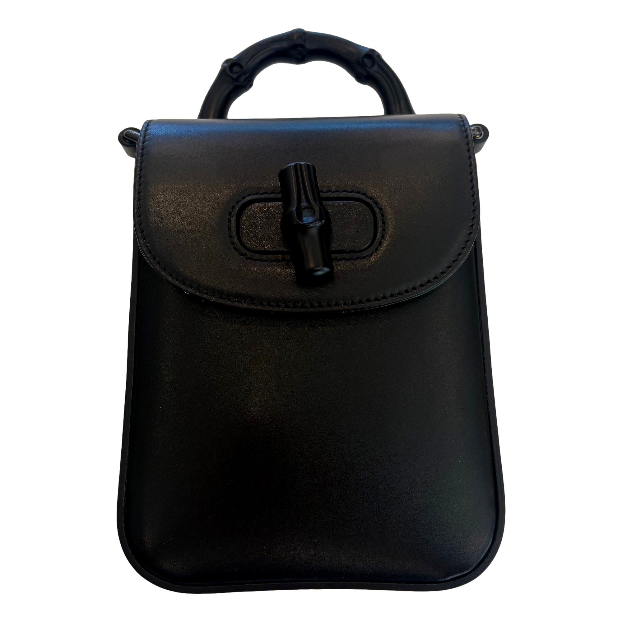 Gucci Bamboo 1947 Mini Black Leather Handbag - Timeless & Elegant