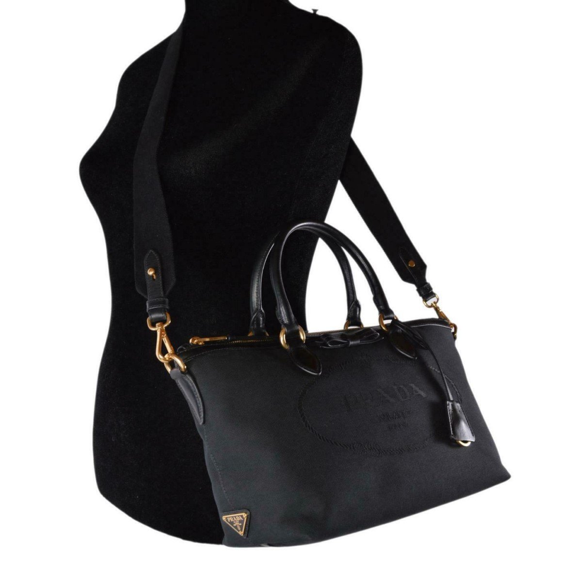 Prada Logo Jacquard Black Satchel – Luxury & Versatile Style