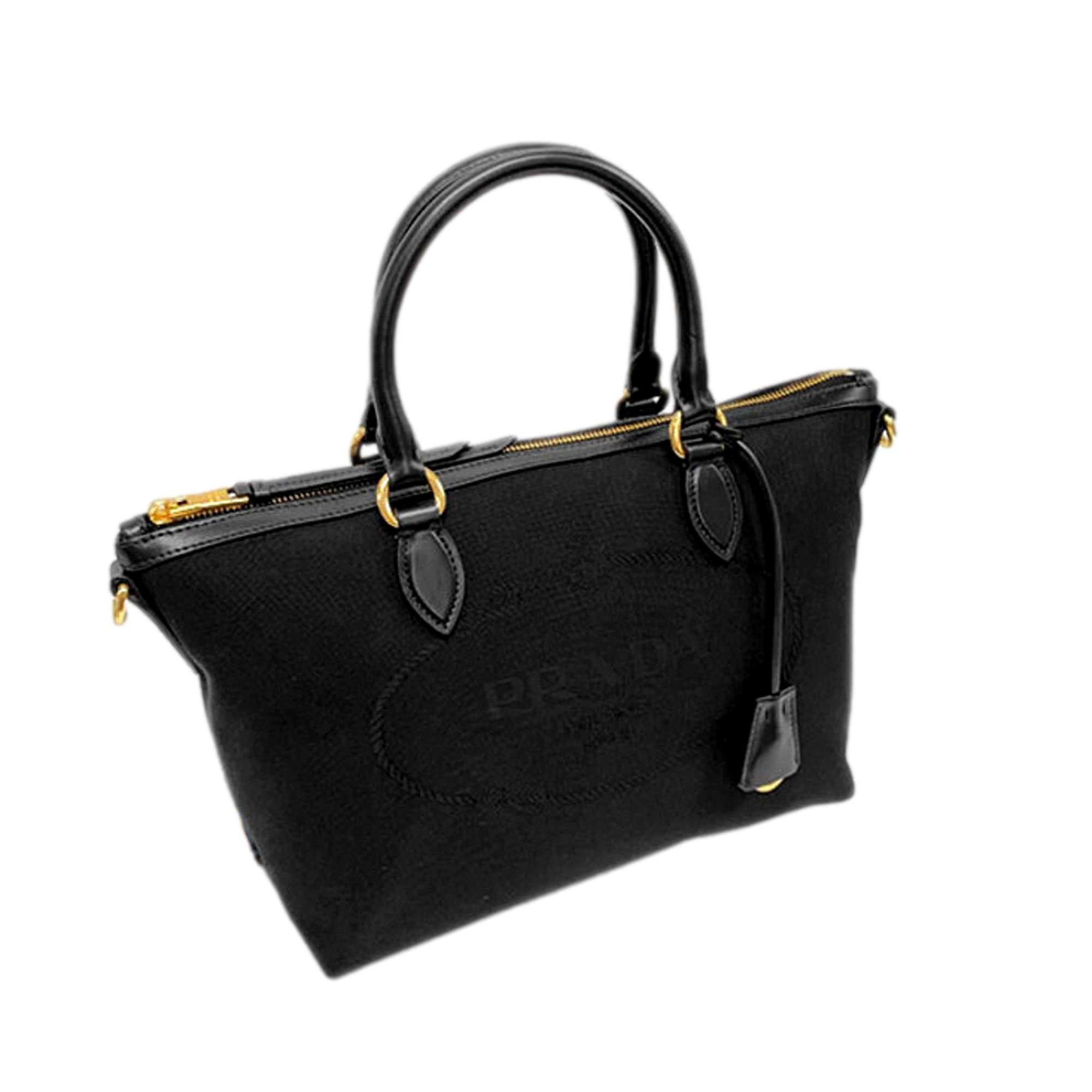 Prada Logo Jacquard Black Satchel – Luxury & Versatile Style