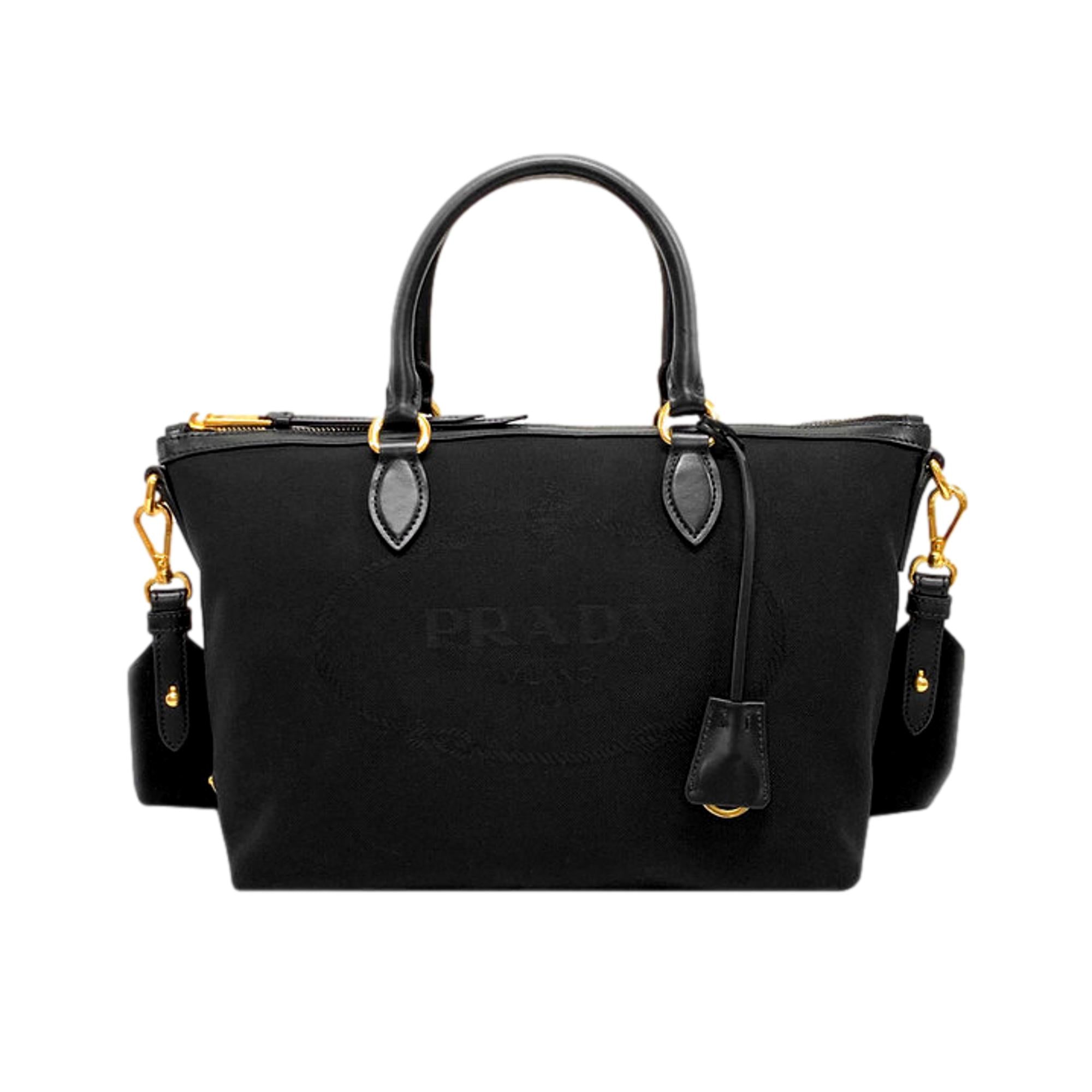 Prada Logo Jacquard Black Satchel – Luxury & Versatile Style
