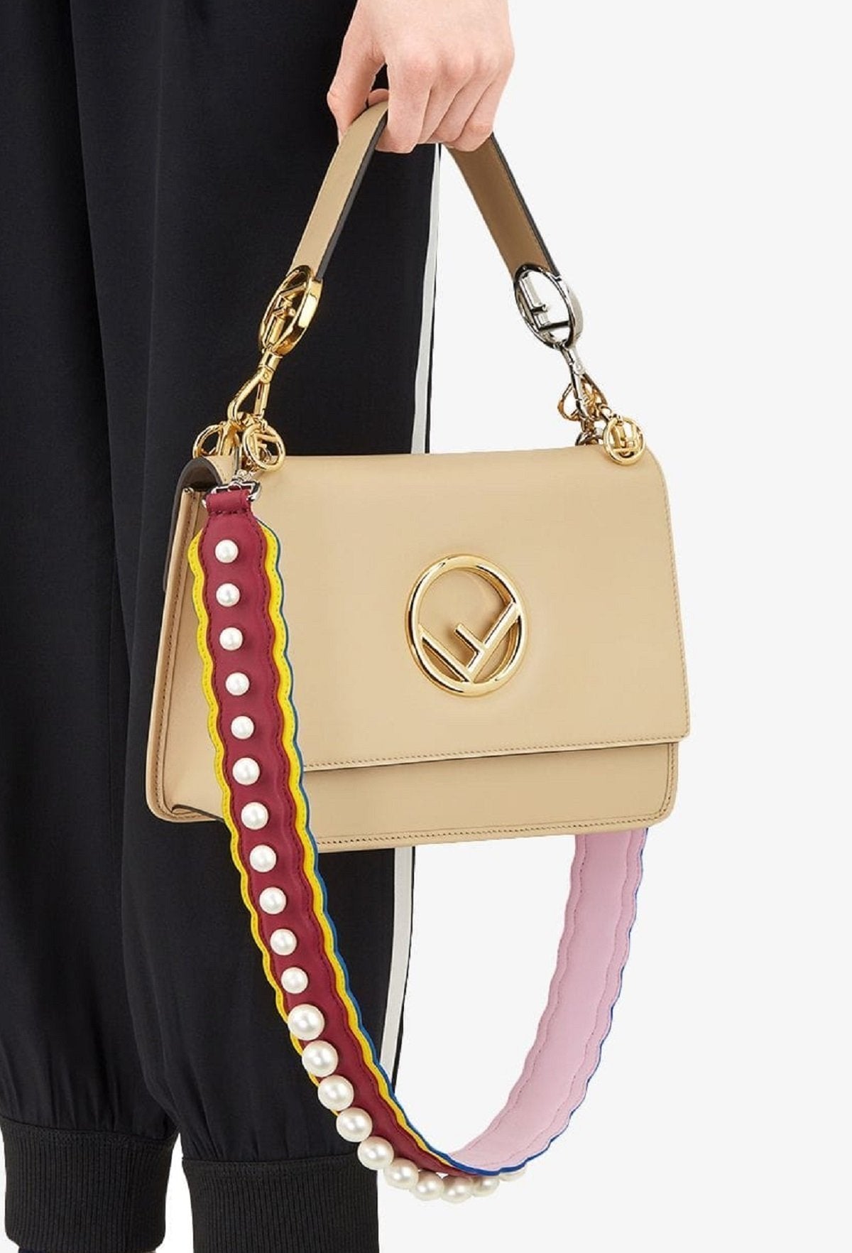 ndi Strap You: Pearl Embellished Shoulder Strap in Black Cherry