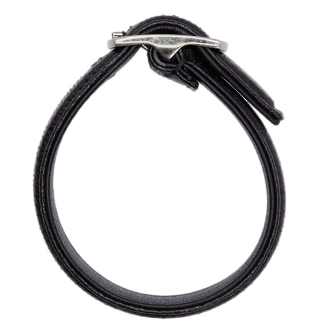 Shop Saint Laurent Leather Snake, Black Buckle Bracelet - Chic Style
