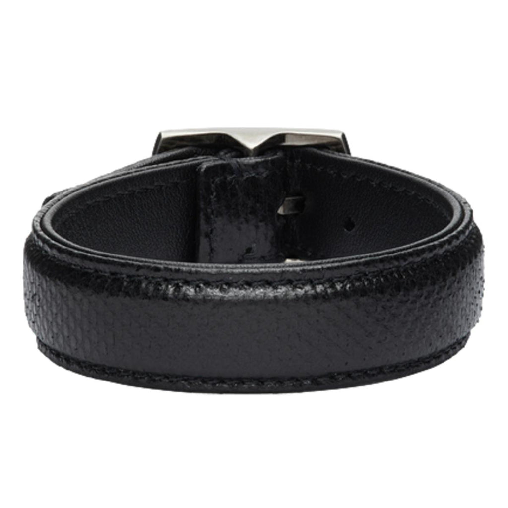Shop Saint Laurent Leather Snake, Black Buckle Bracelet - Chic Style
