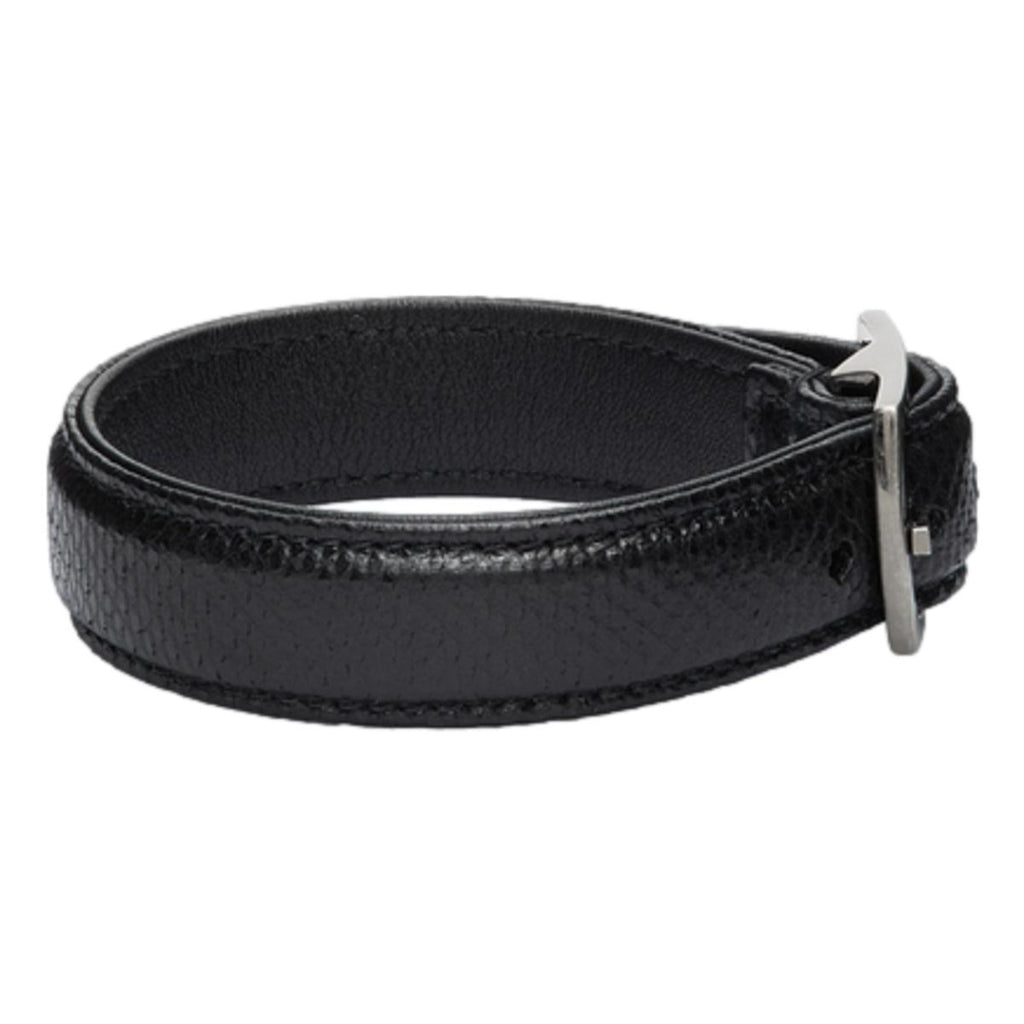 Shop Saint Laurent Leather Snake, Black Buckle Bracelet - Chic Style