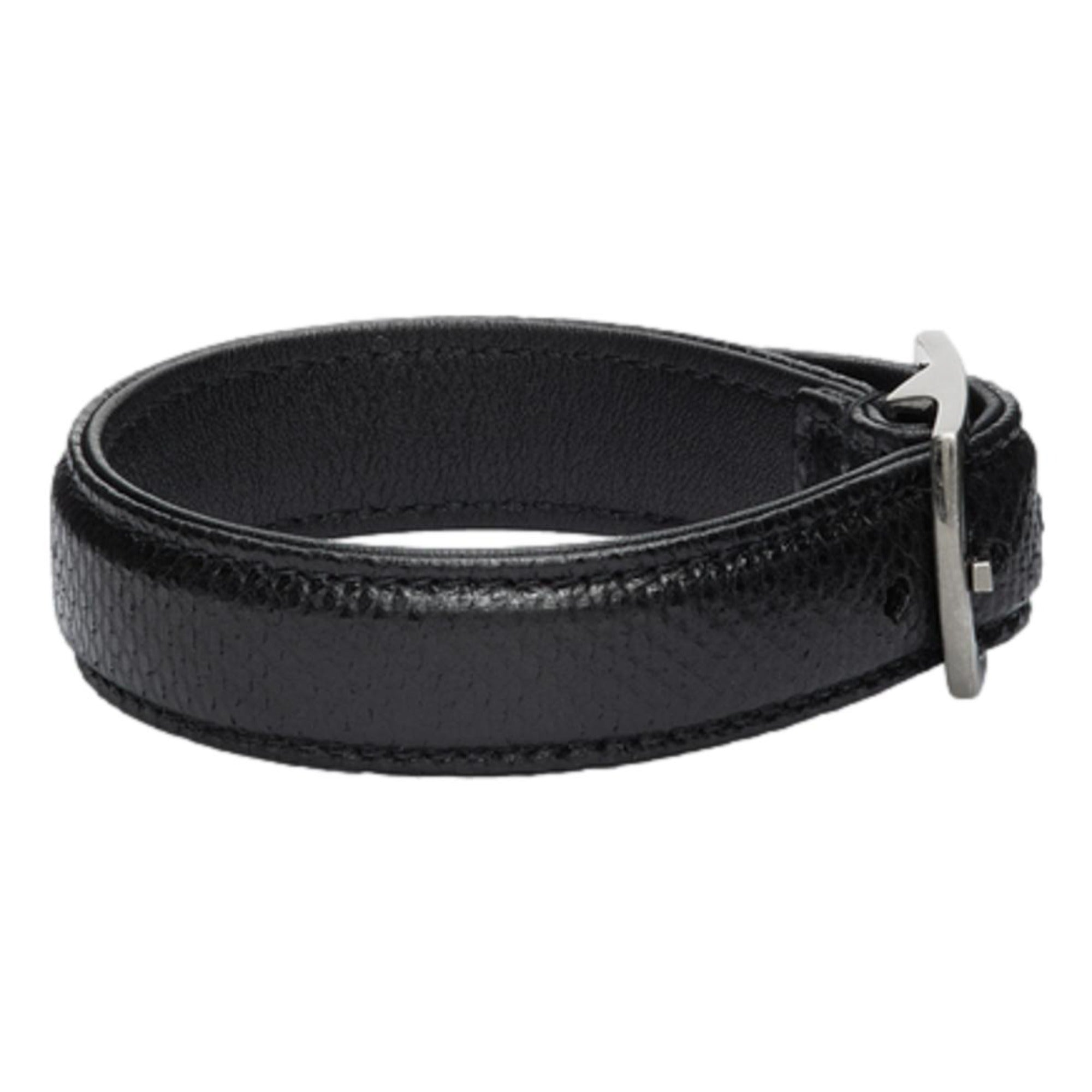 Shop Saint Laurent Leather Snake, Black Buckle Bracelet - Chic Style