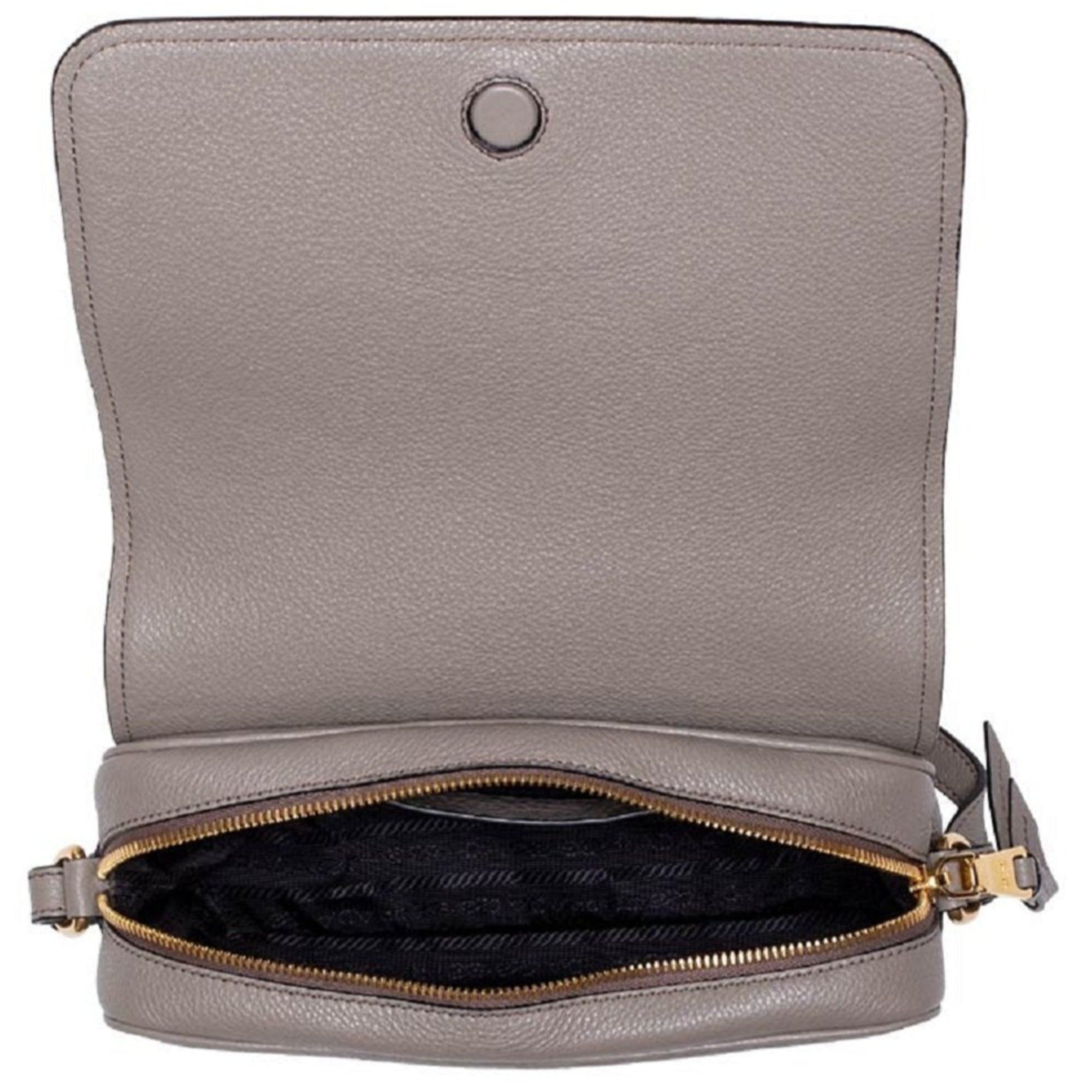 Prada Vitello Phenix Grey Leather Crossbody Bag - Chic & Versatile