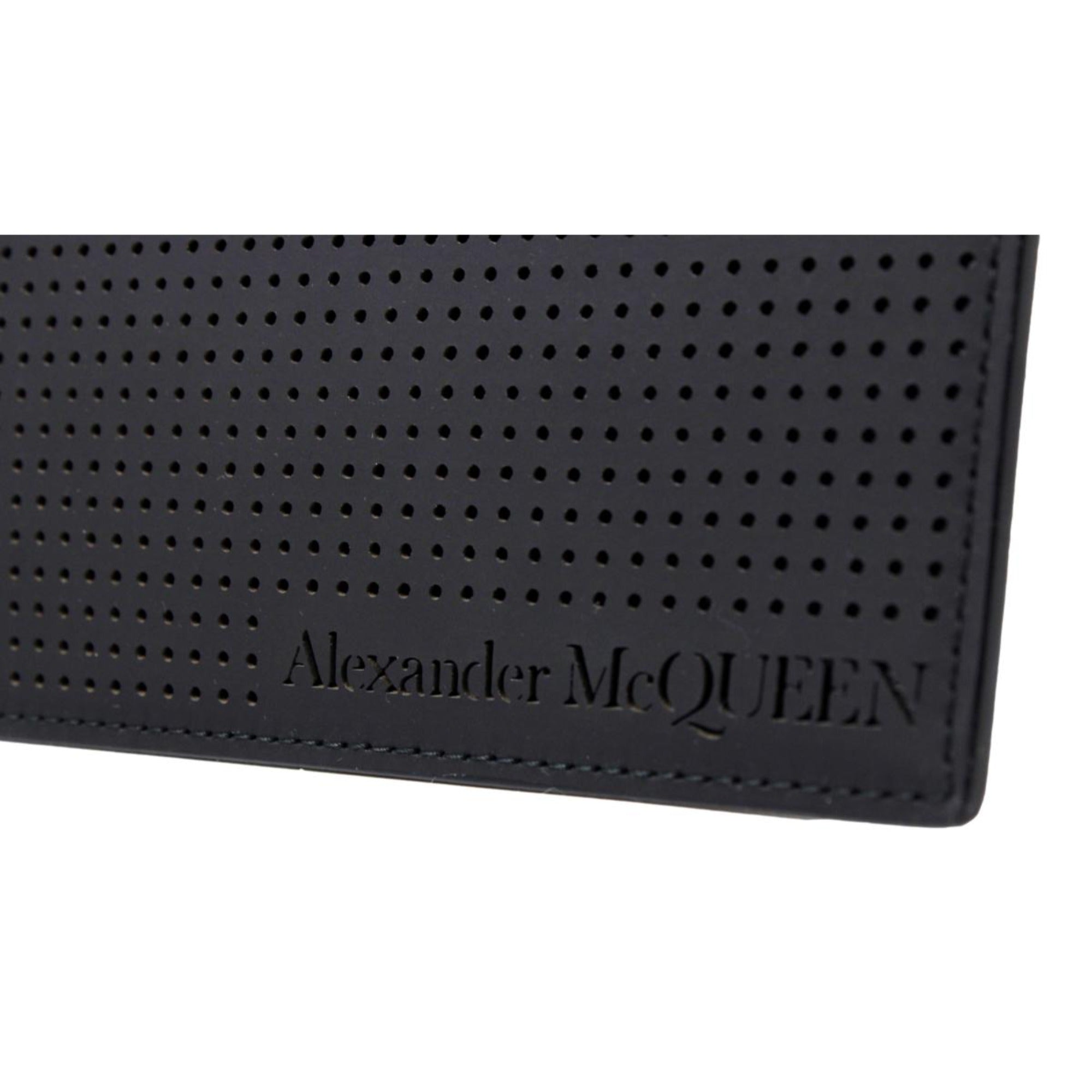 Alexander McQueen Black Leather Flat Pouch with Card Slots