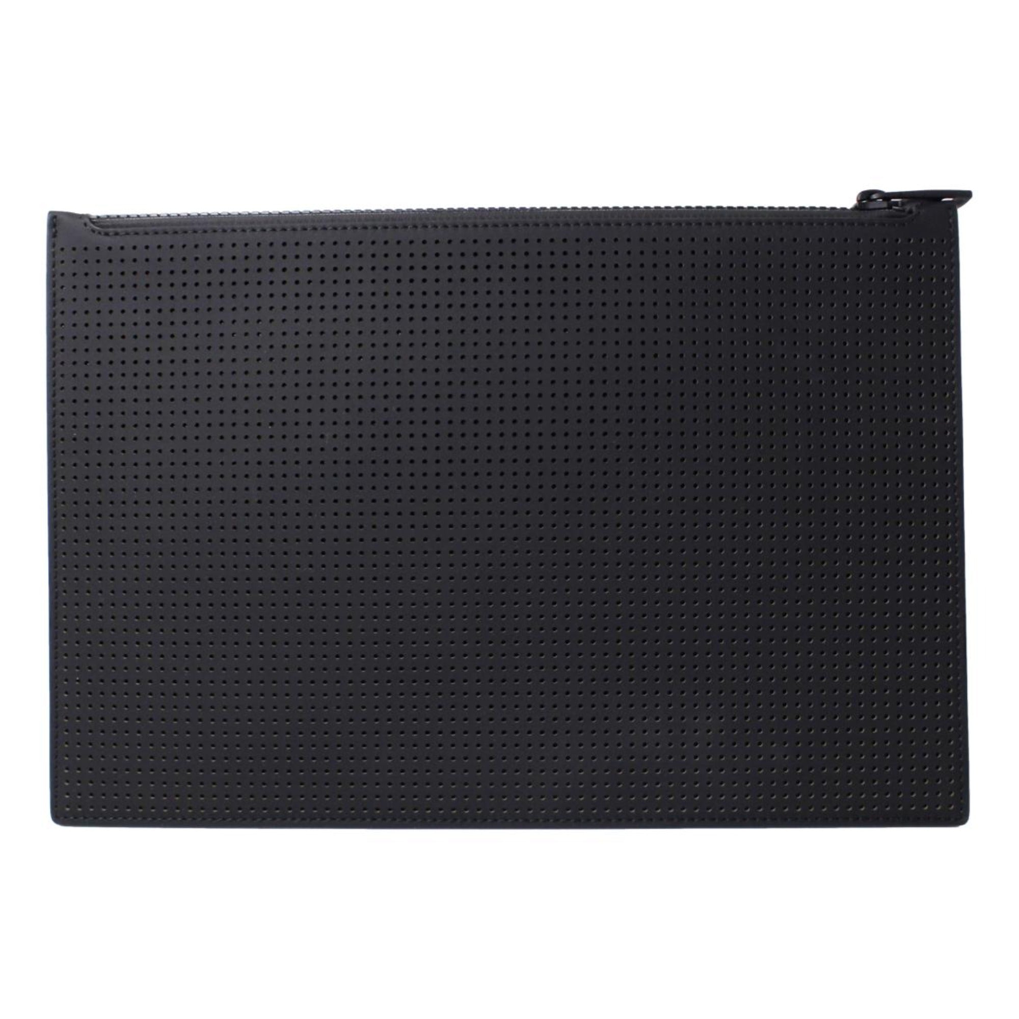 Alexander McQueen Black Leather Flat Pouch with Card Slots