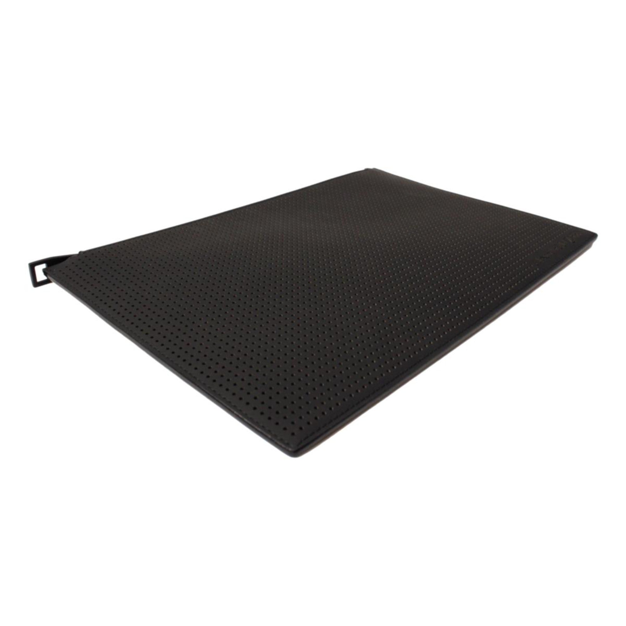 Alexander McQueen Black Leather Flat Pouch with Card Slots