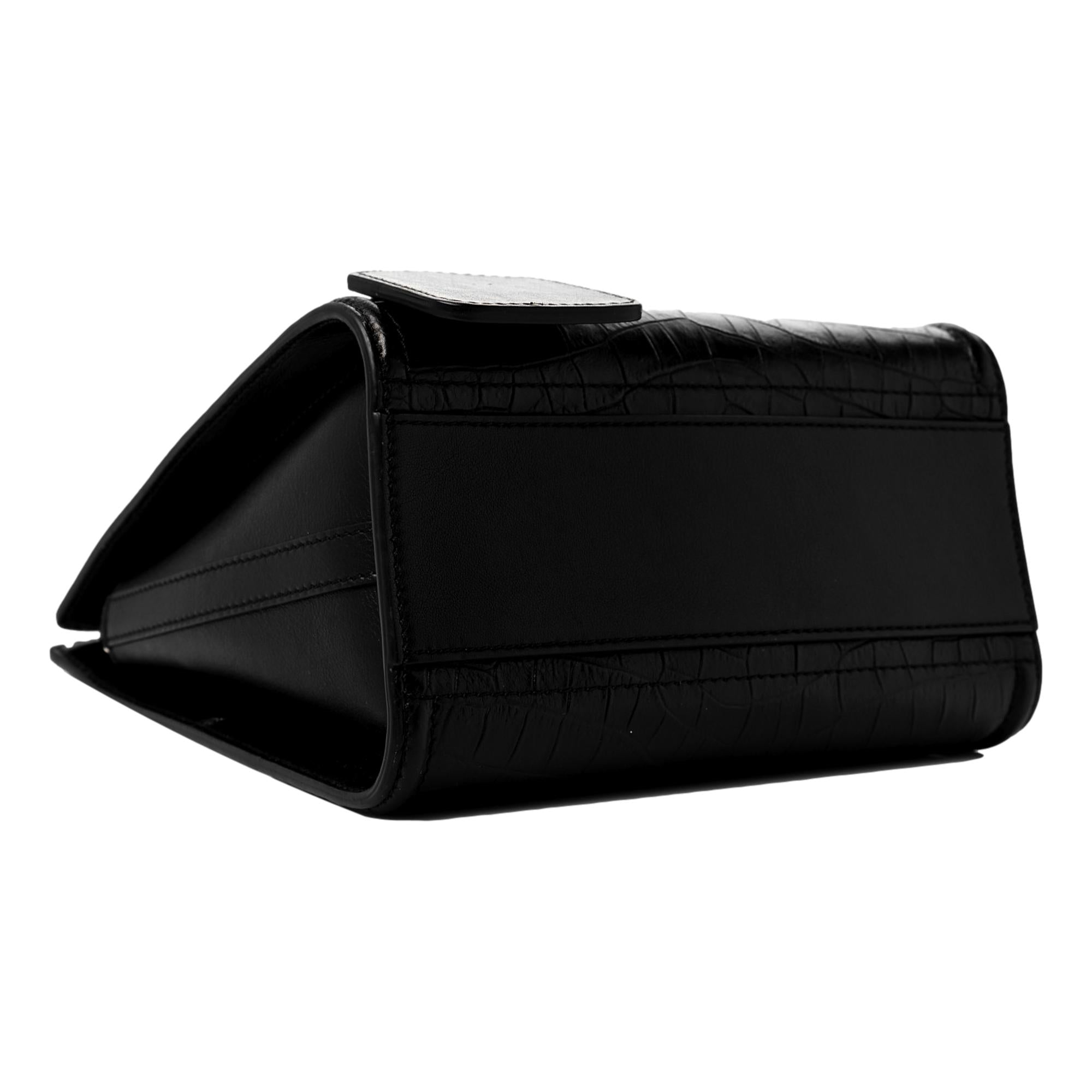 Alexander McQueen: The Short Story Black Croc Leather Satchel Bag -  
