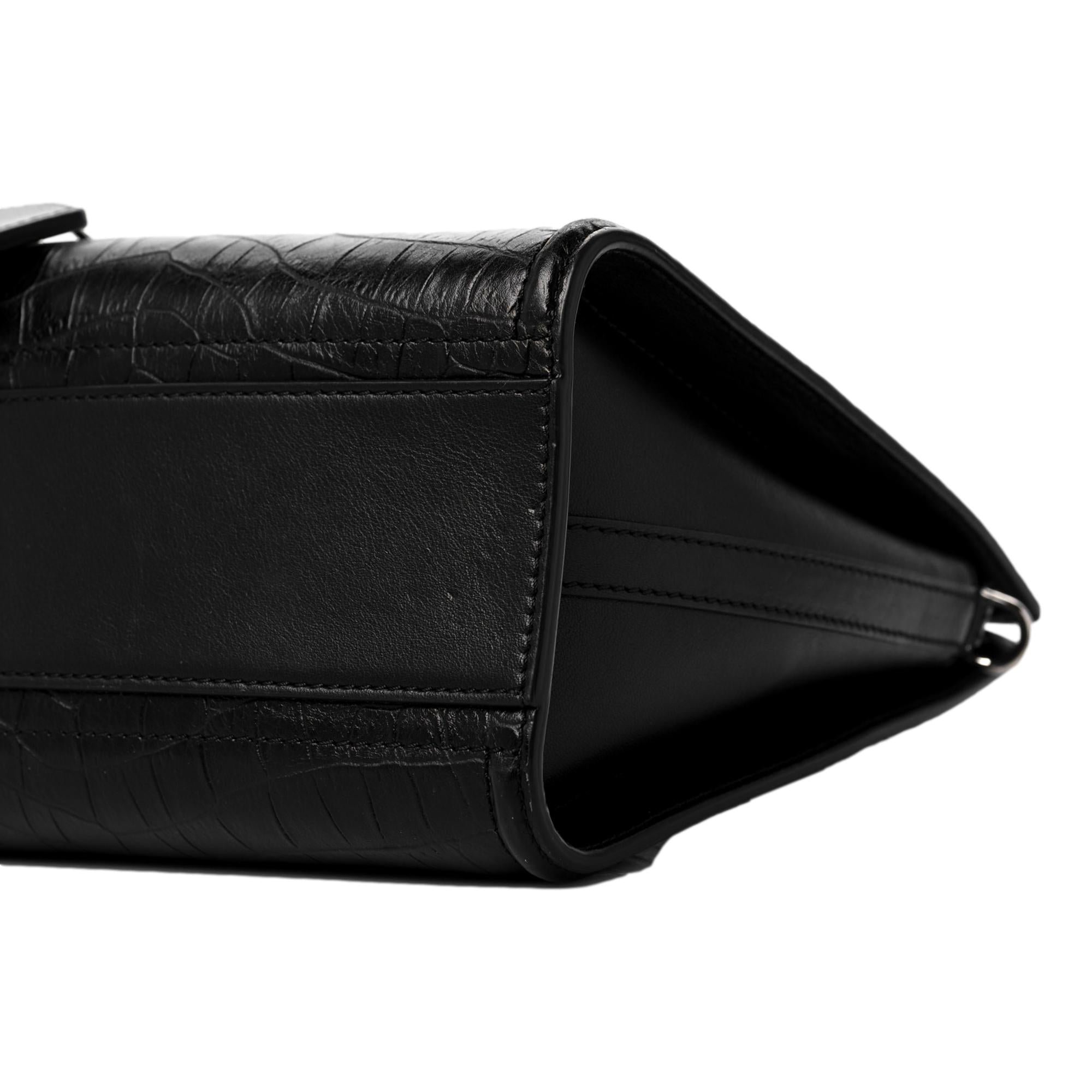 Alexander McQueen: The Short Story Black Croc Leather Satchel Bag -  