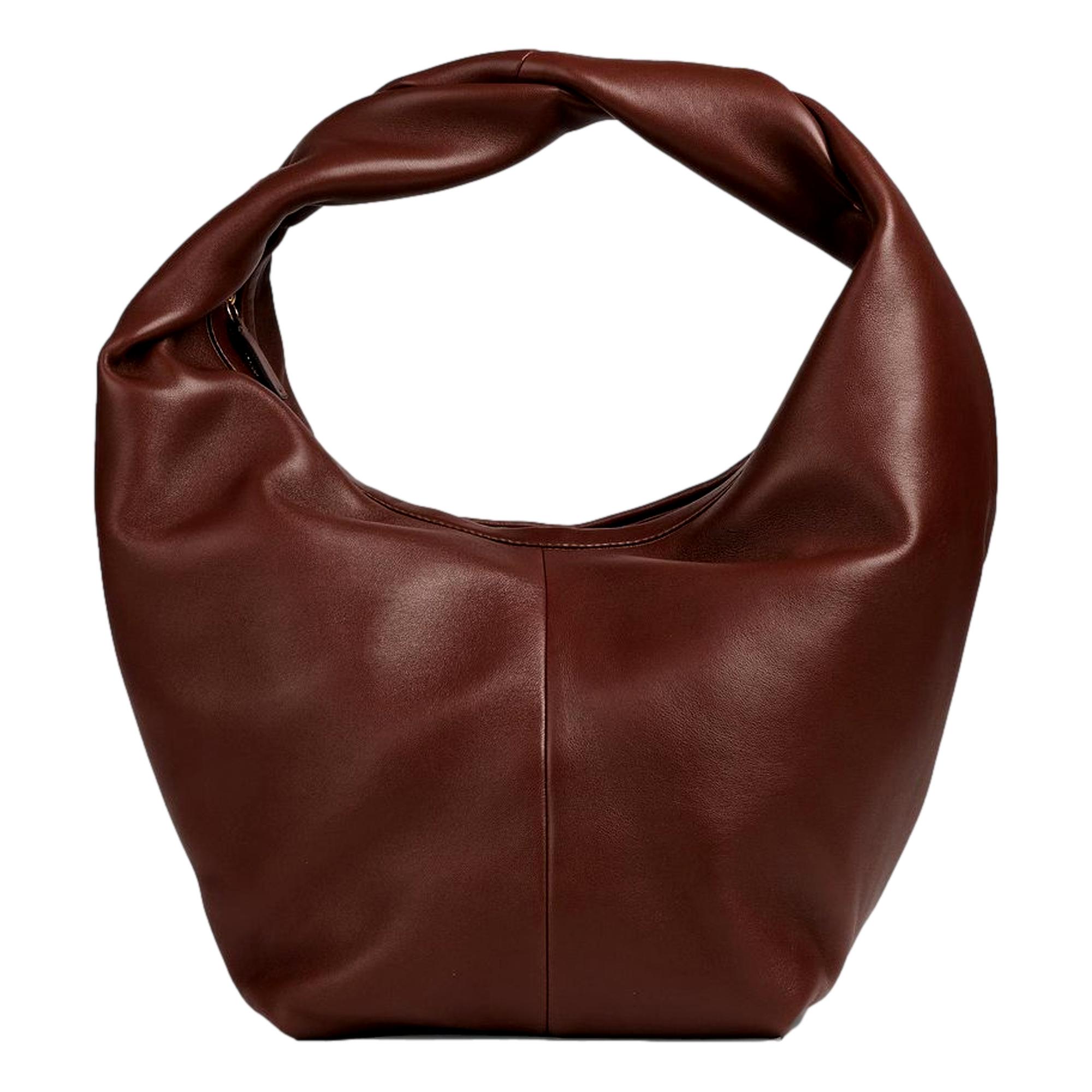 Valentino Garavani Roman Stud Brown Leather Hobo Bag - Luxury & Style