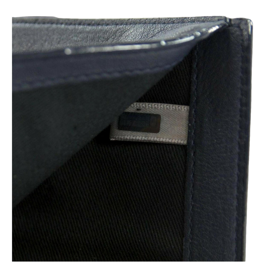 Luxury Trifold Wallet: Jimmy Choo Cheri Dark Blue Leather Wallet
