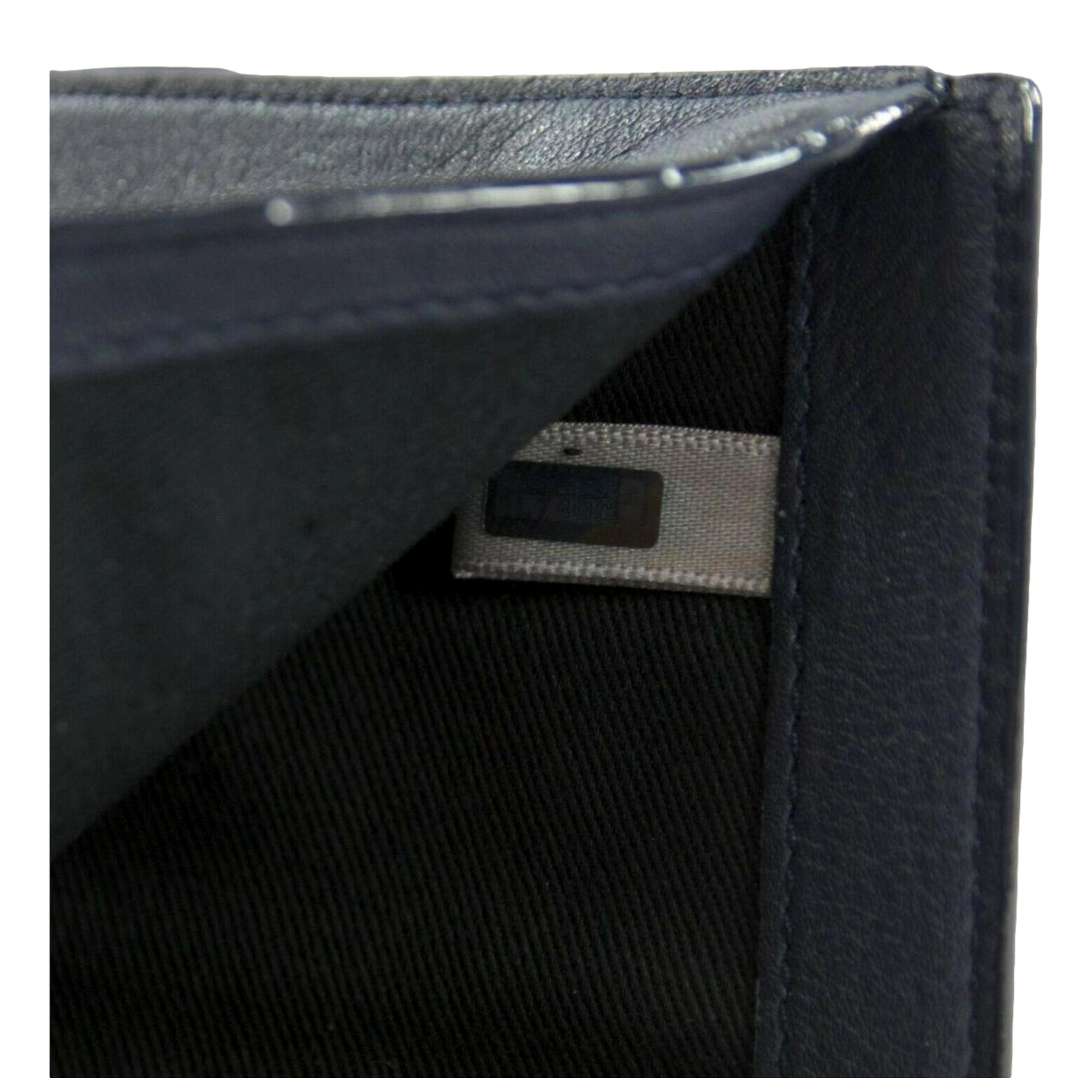 Luxury Trifold Wallet: Jimmy Choo Cheri Dark Blue Leather Wallet