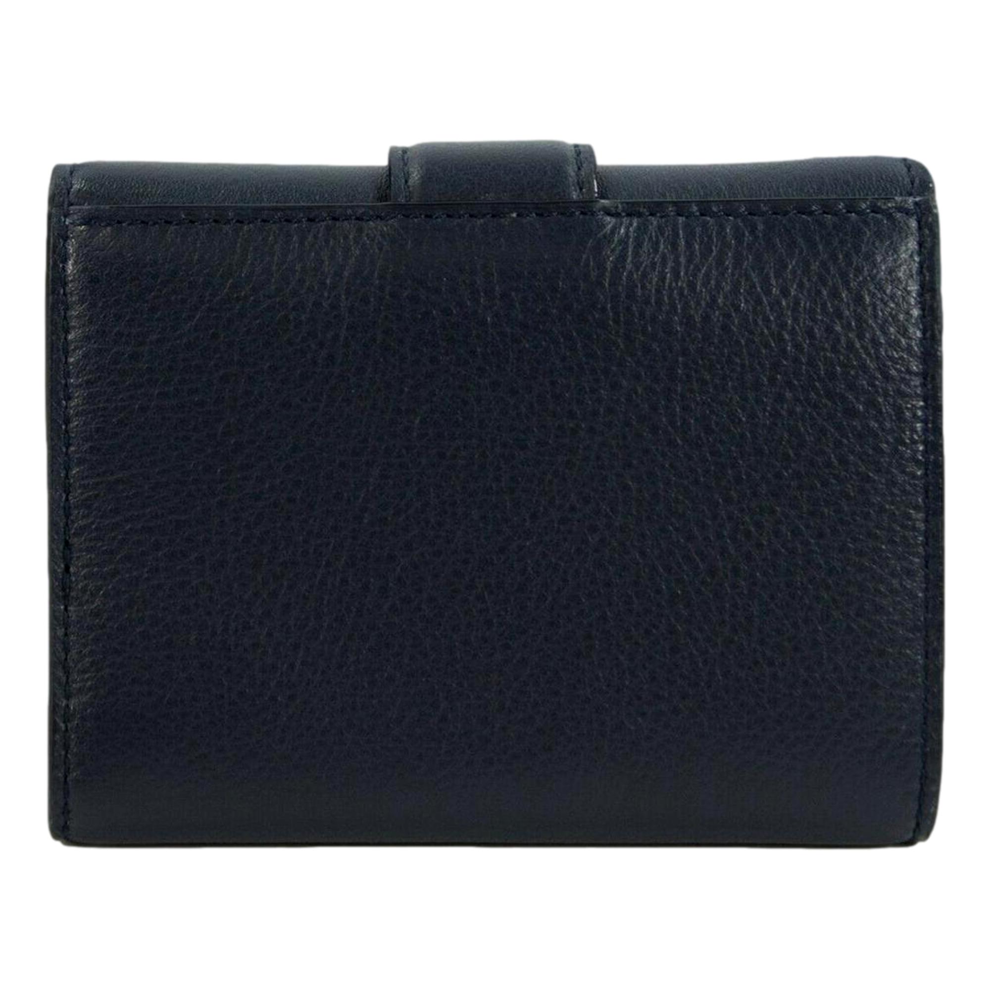 Luxury Trifold Wallet: Jimmy Choo Cheri Dark Blue Leather Wallet