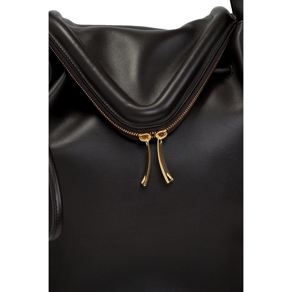 Bottega Shoulder Bag - Elegant Black Calfskin for Timeless Style