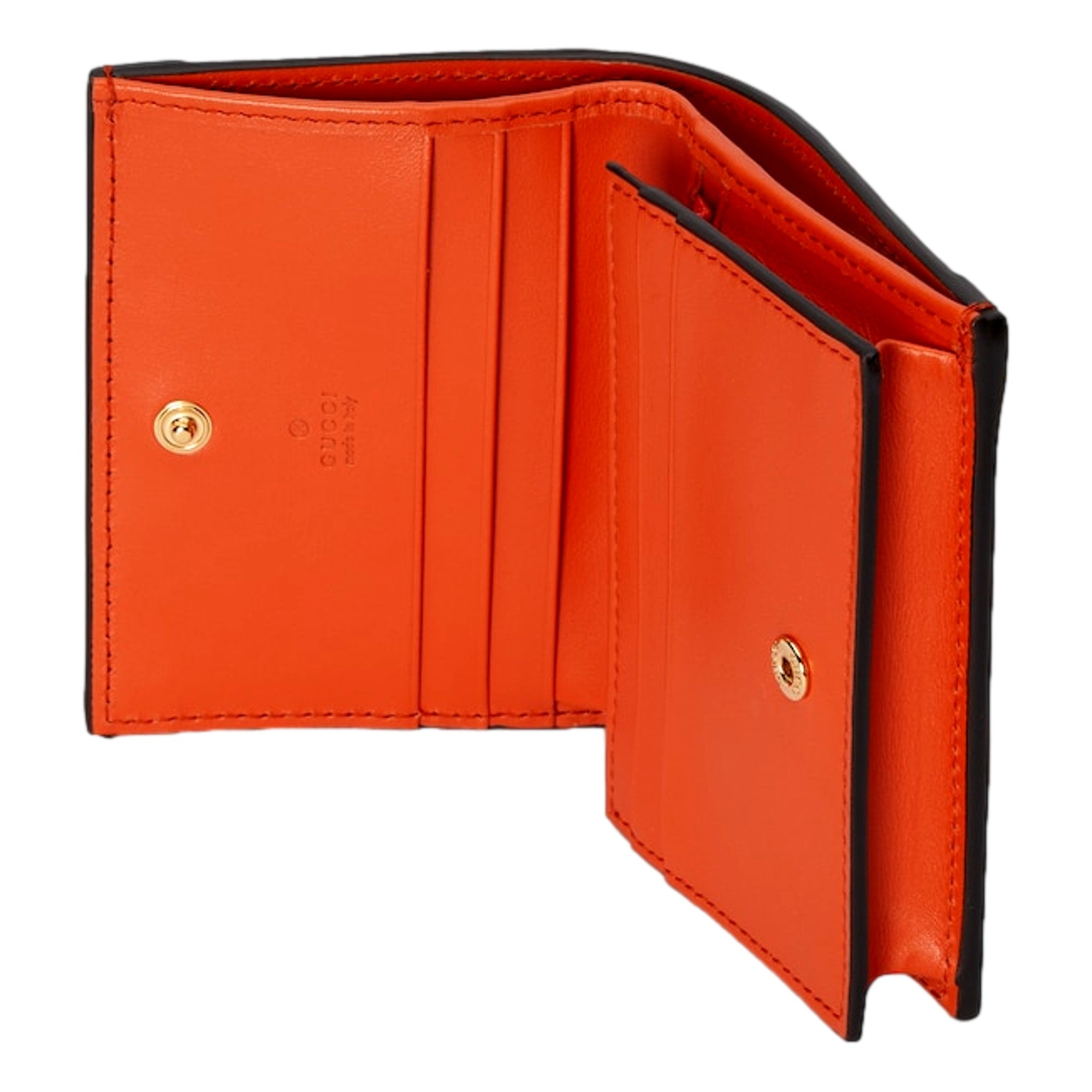 Gucci Orange Quilted Card Case Wallet - Elegant & Functional Design