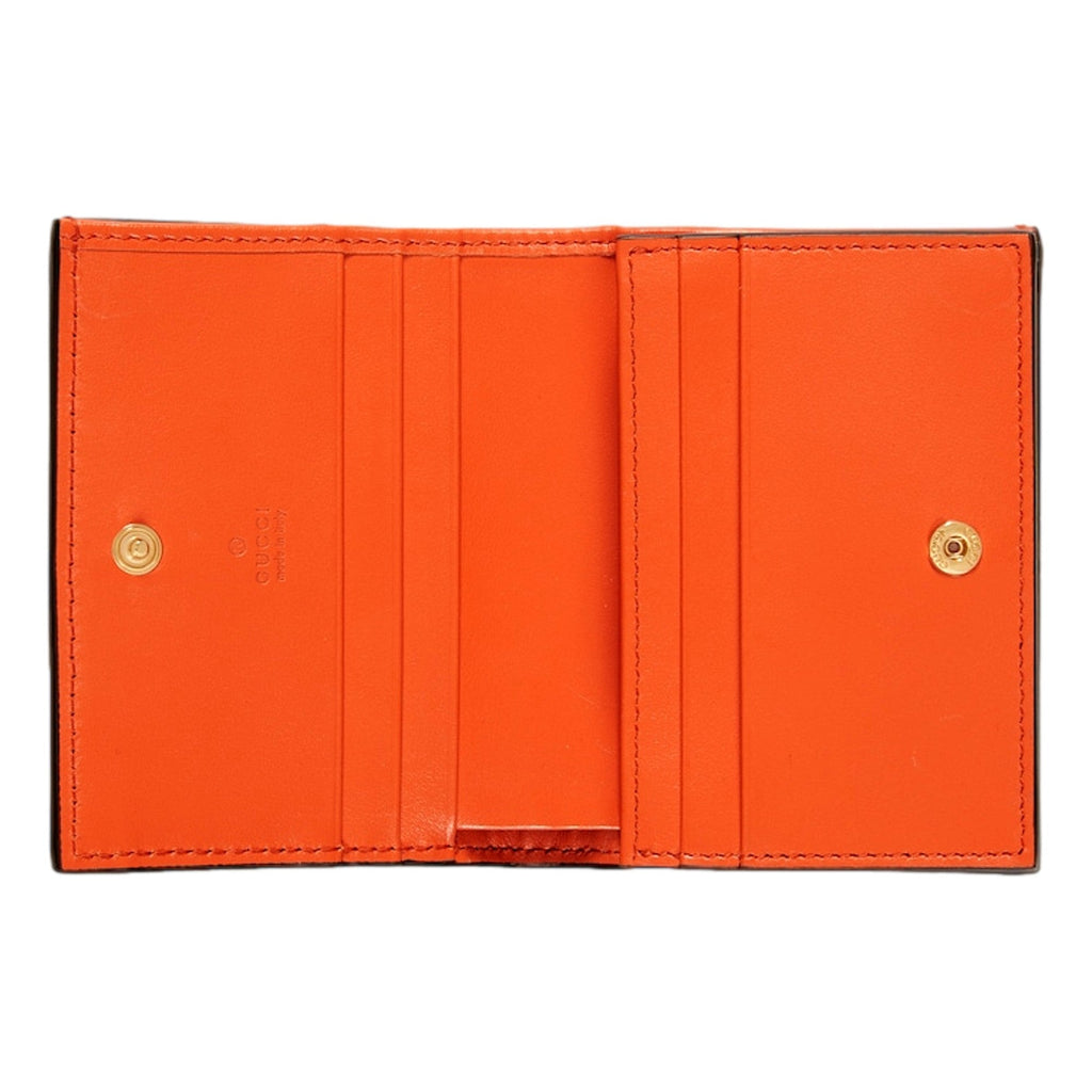 Gucci Orange Quilted Card Case Wallet - Elegant & Functional Design