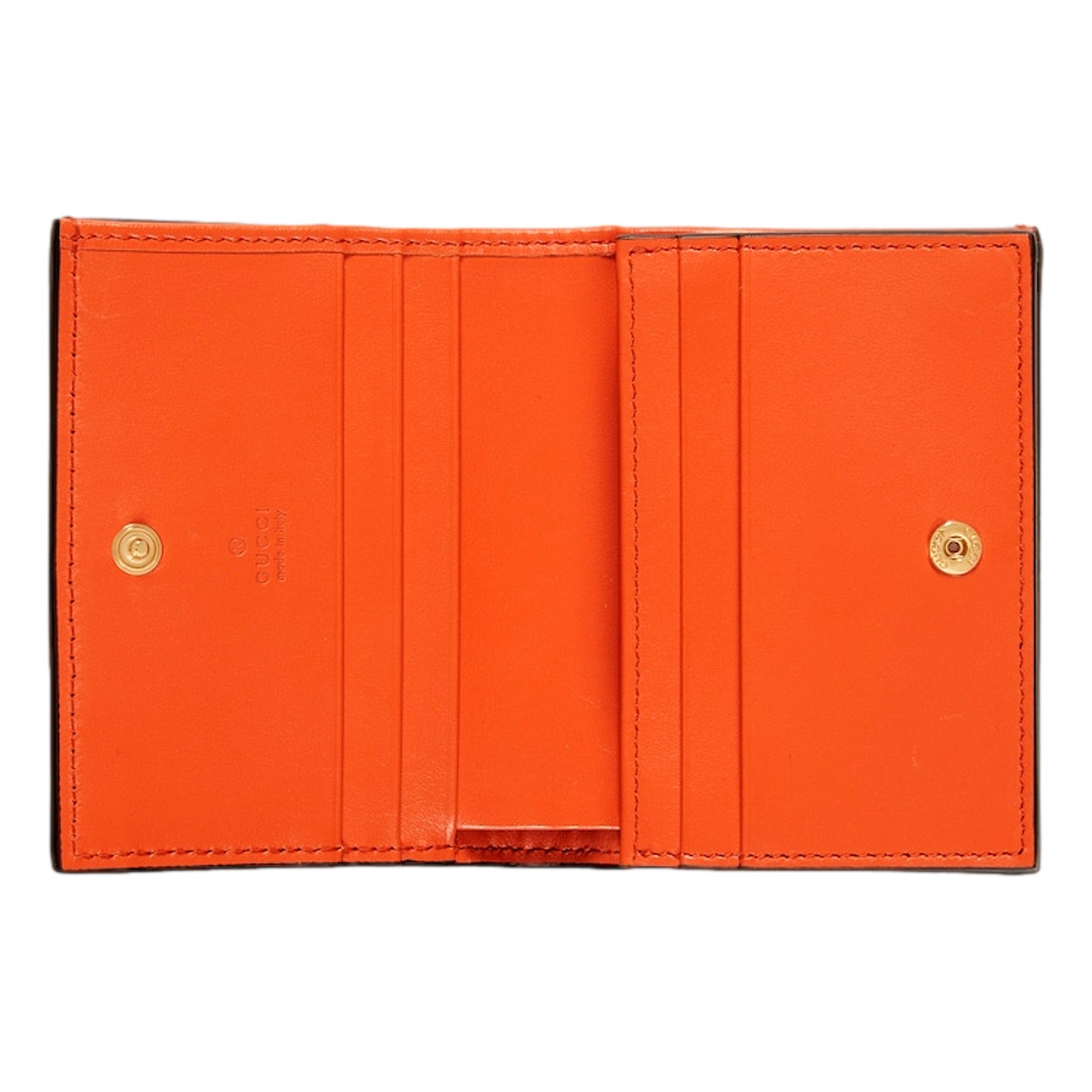Gucci Orange Quilted Card Case Wallet - Elegant & Functional Design
