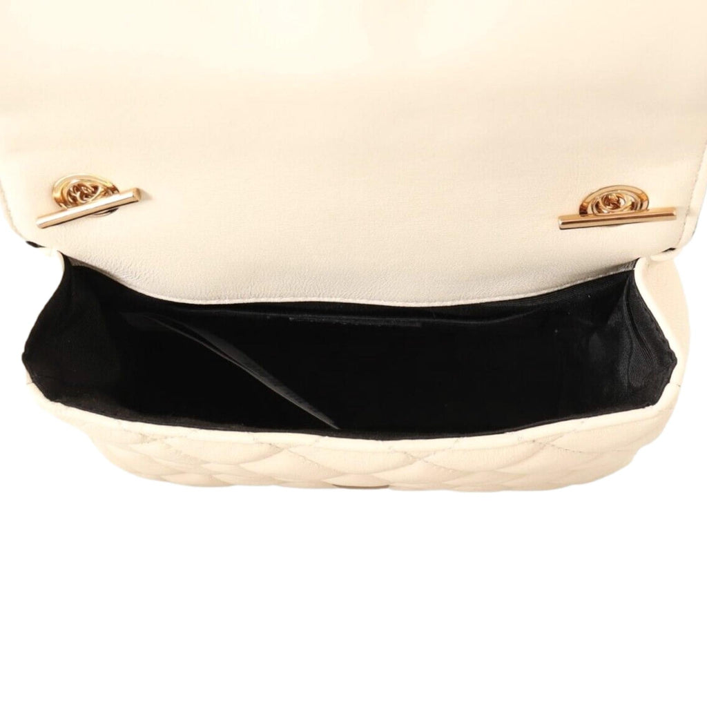 Chain Small Crossbody Bag - Versace La Medusa Quilted Beige Luxury