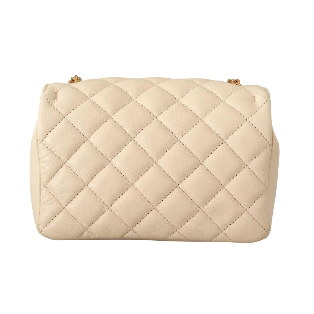 Chain Small Crossbody Bag - Versace La Medusa Quilted Beige Luxury